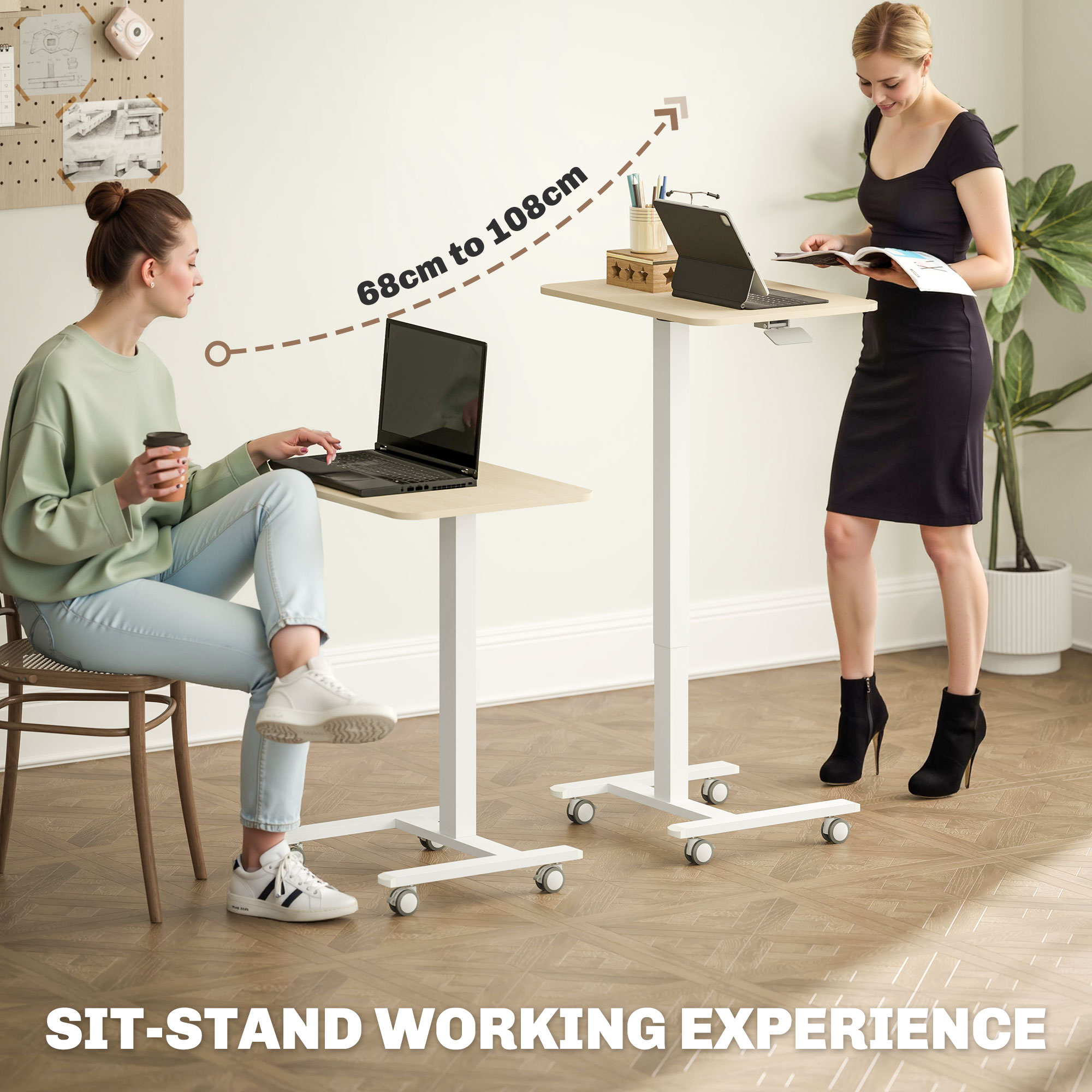 SMARTBLU Electric Standing Desk - Height Adjustable Desk With Drawer - View #9