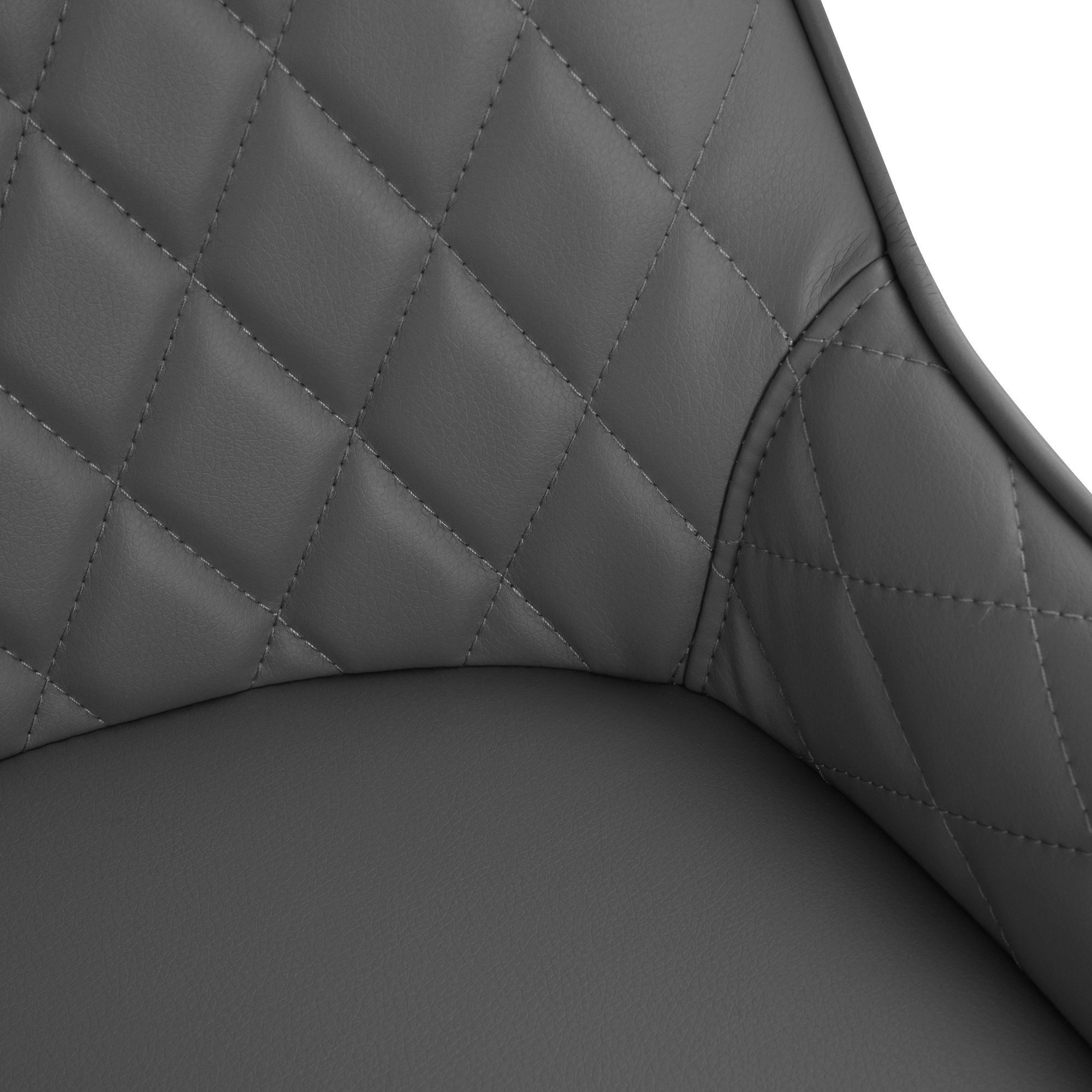 HOMCOM Set Of 2 Quilted PU Leather Dining Chairs with Metal Frame 4 Legs Foot Caps Home Seating Modern Stylish Executive Grey 8