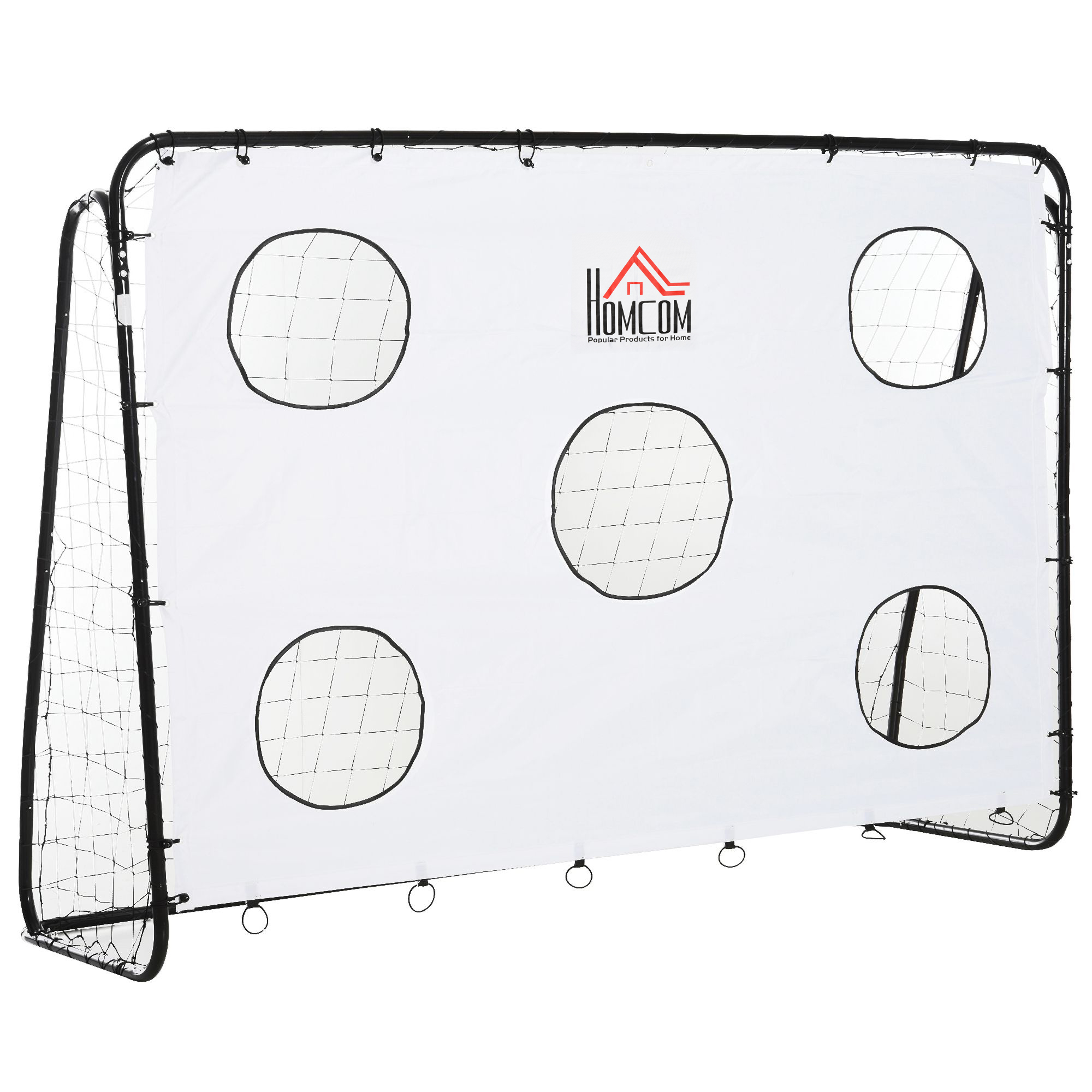 HOMCOM Portería de Fútbol para Niños con Lona de Precisión y Puntería para Entrenamiento y Perfeccionamiento 240x88x174 cm Blanco