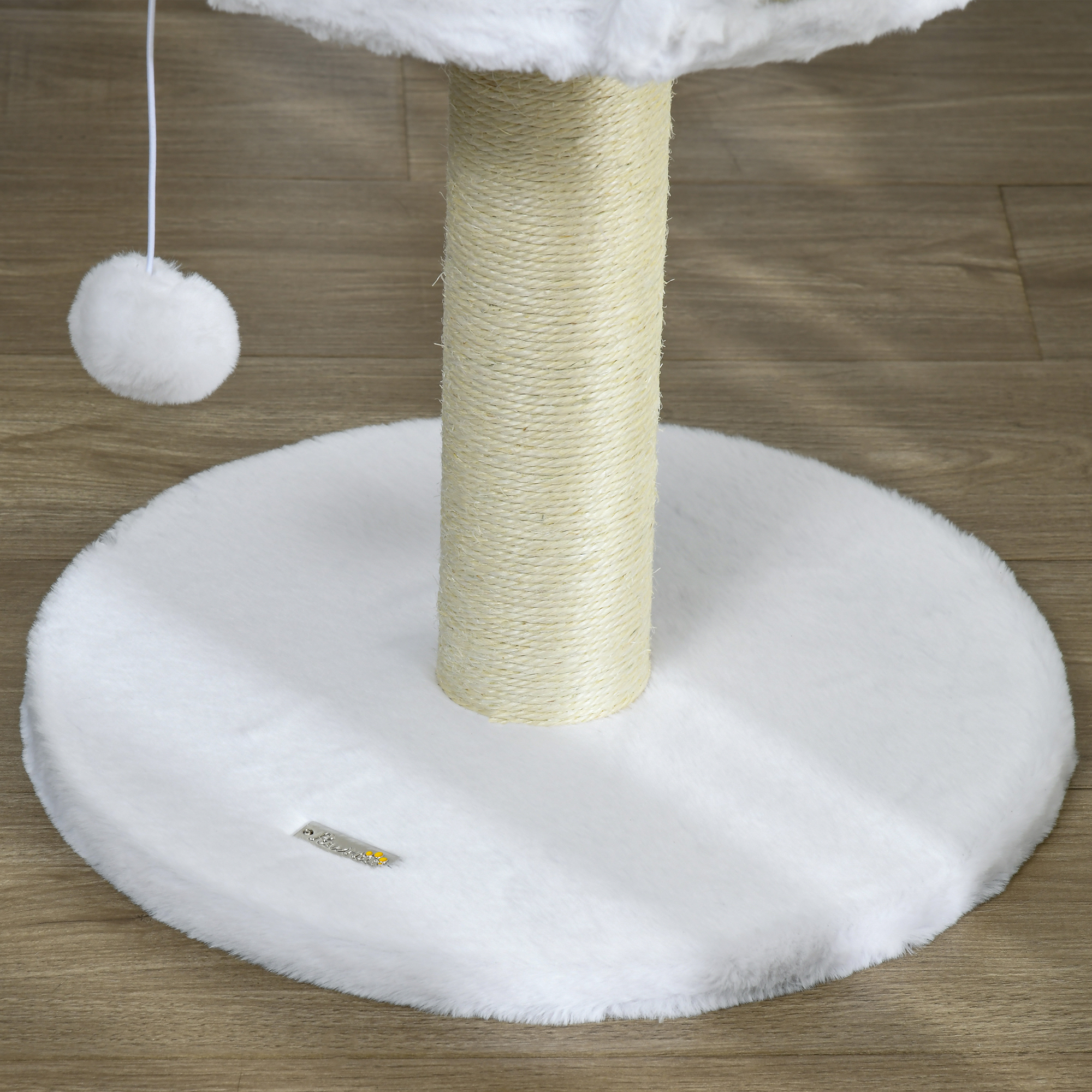 PawHut Cat Tree Tower with Scratching Posts, White 9