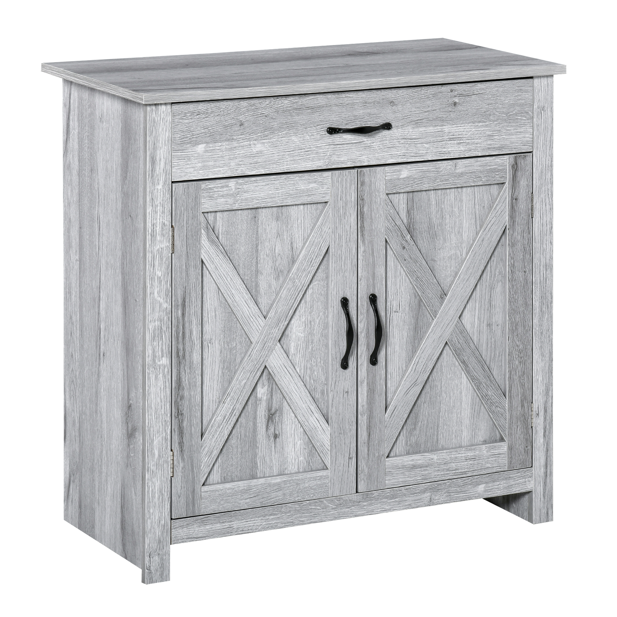 HOMCOM Buffet meuble de rangement style rustique avec tiroir placard étagère intérieure réglable à 3 niveaux grand espace de rangement