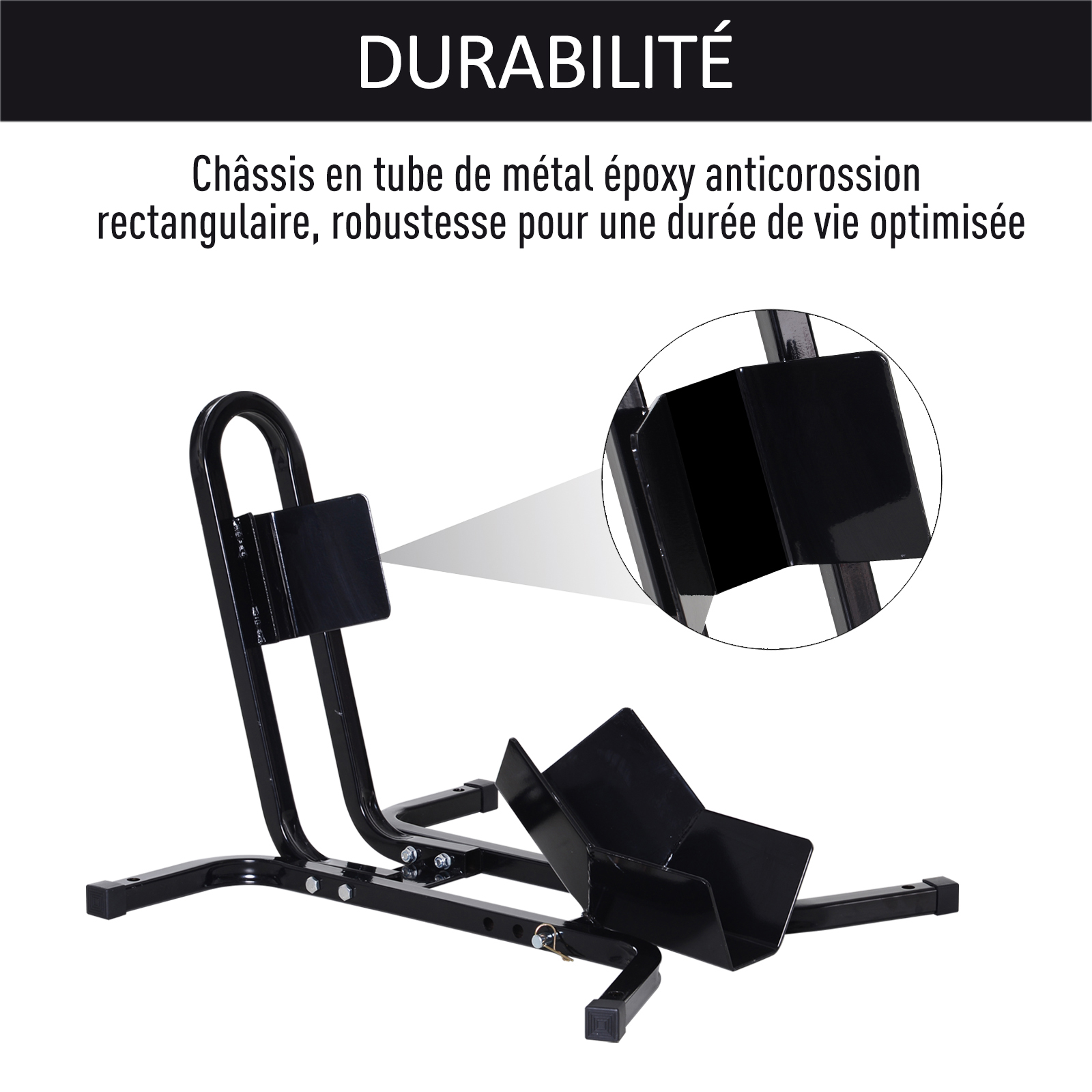Support Lève Roue Moto HOMCOM - Bloque Roue 17-21 Pouces - Métal Époxy Noir