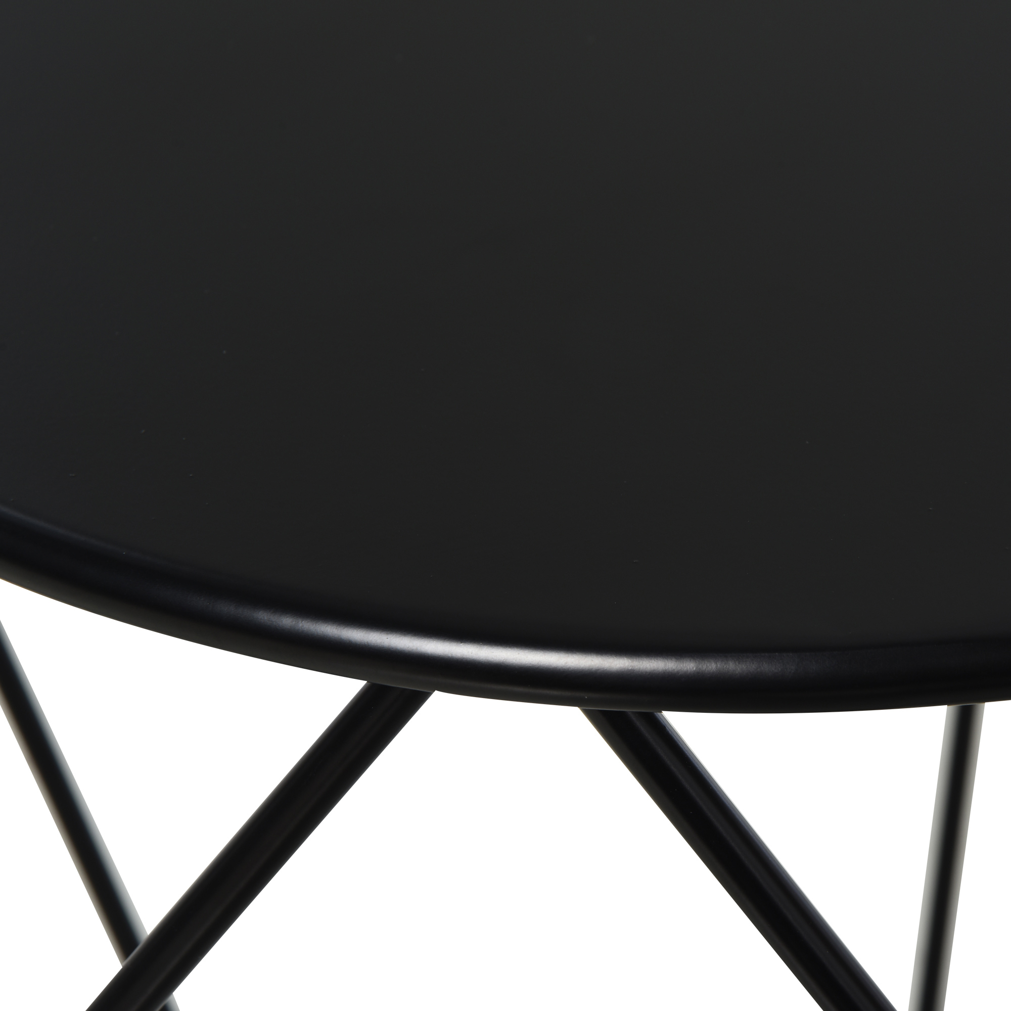 HOMCOM Round Side Table, Minimalist End Table with Steel Frame, Small Coffee Table for Living Room, Bedroom, Black 7
