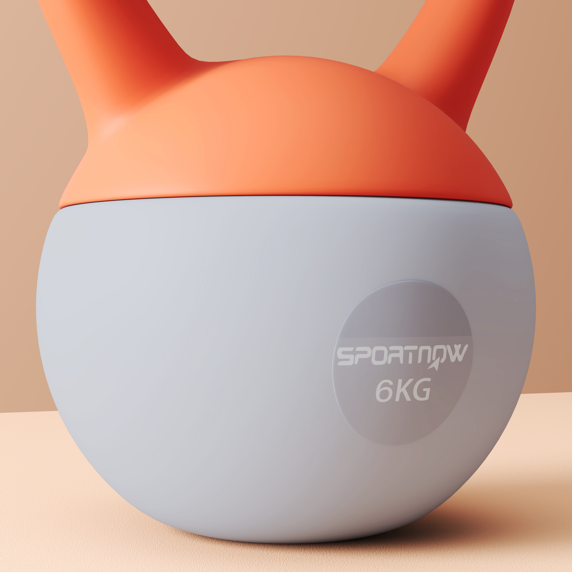 SPORTNOW 6KG Soft Kettlebell with Non-Slip Handle, for Home Gym, Weight Lifting, Strength Training, Orange/Grey 8
