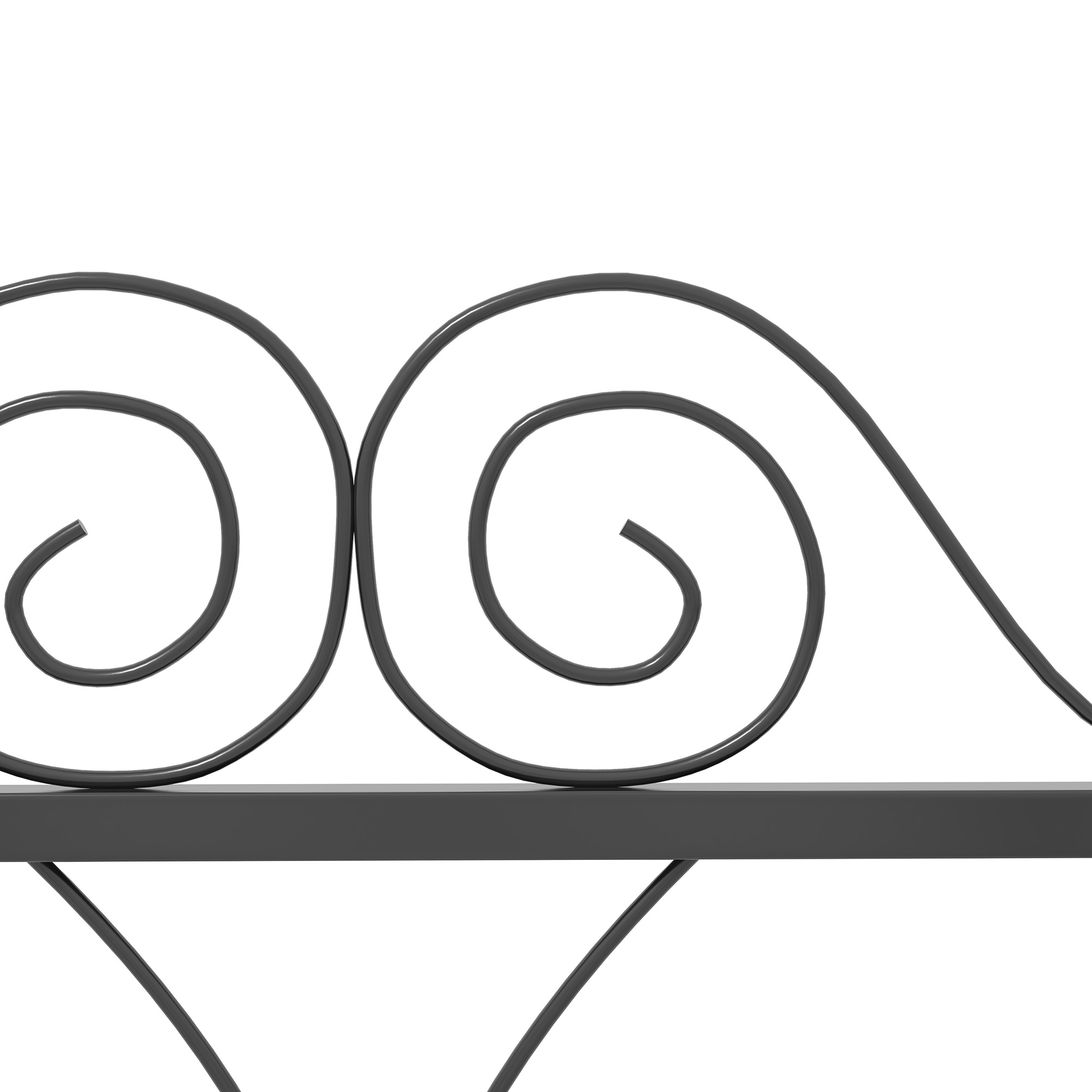 Outsunny Set of Four 57cm Leaf Scroll Metal Fence Panels Black 8