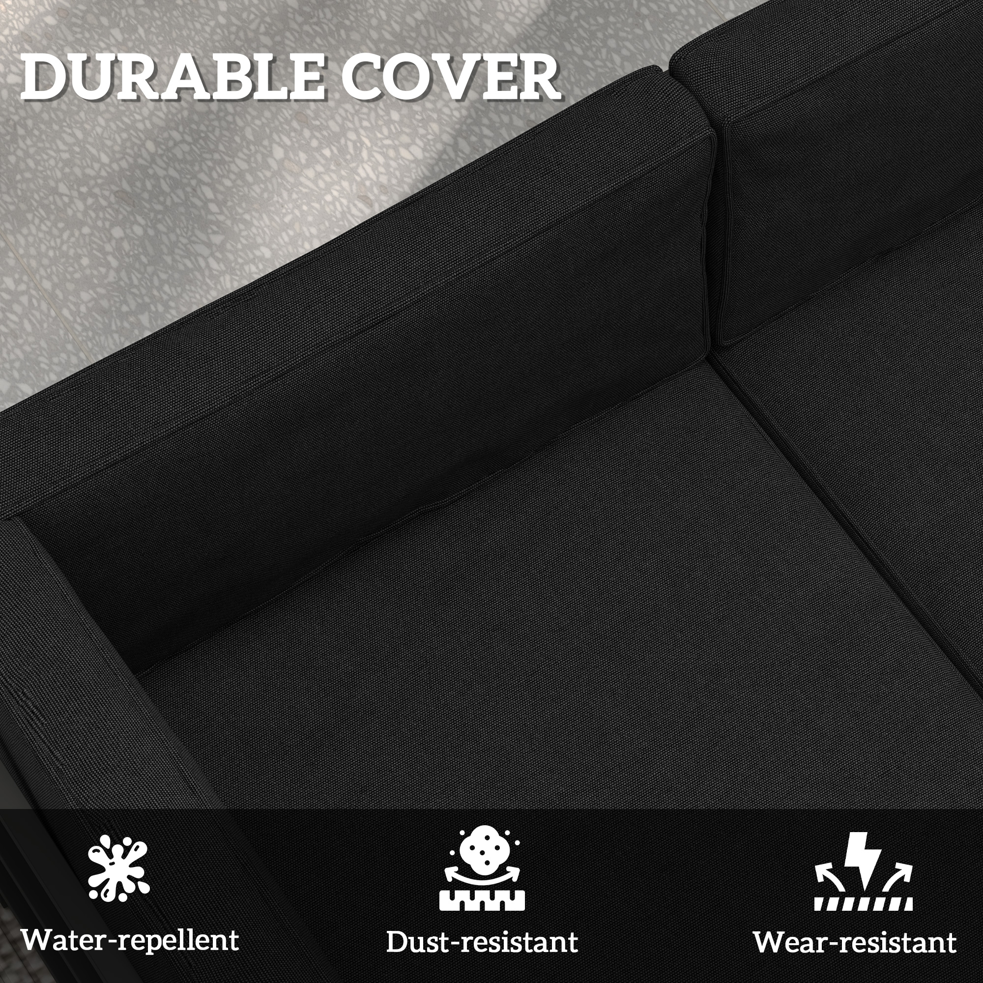 Outsunny Set of 14 Dining Set Cushions Black 5