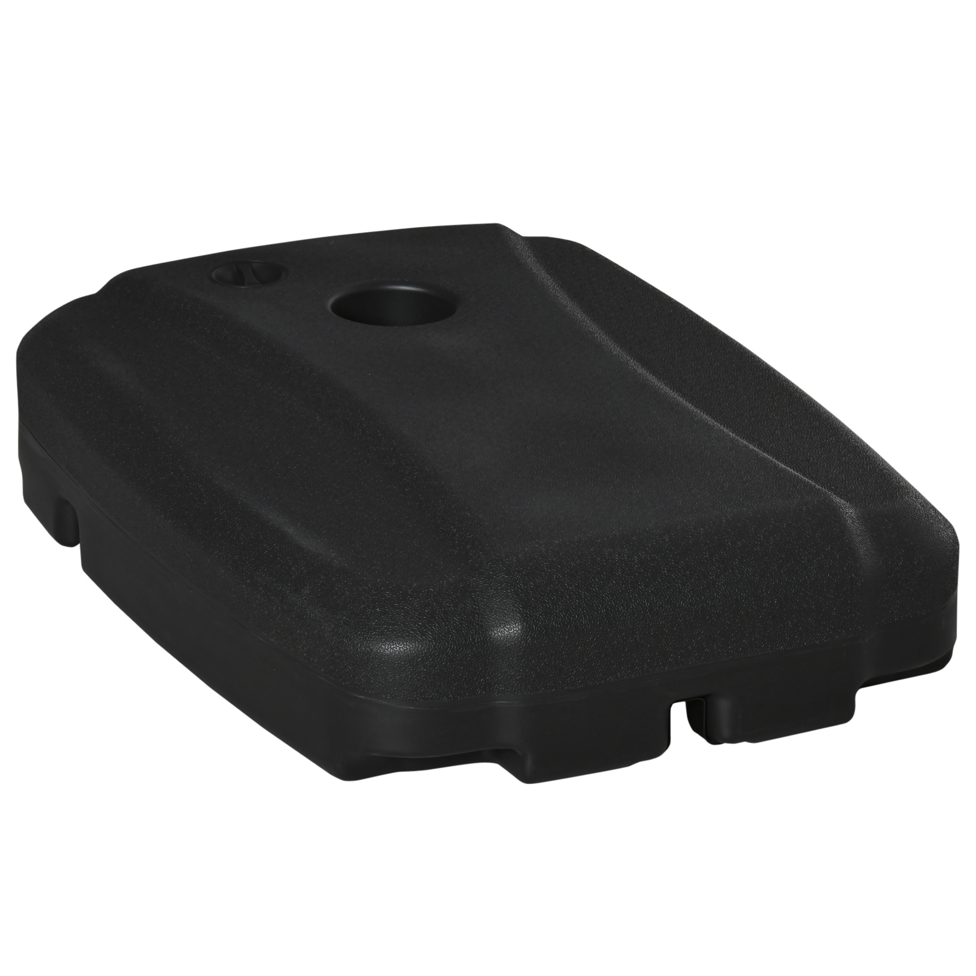 Product photograph of Outsunny Portable Square Parasol Base With Wheels Water Sand Fillable Umbrella Stand For Cantilever Parasols Up To 100kg Black Aosom Uk from Aosom UK