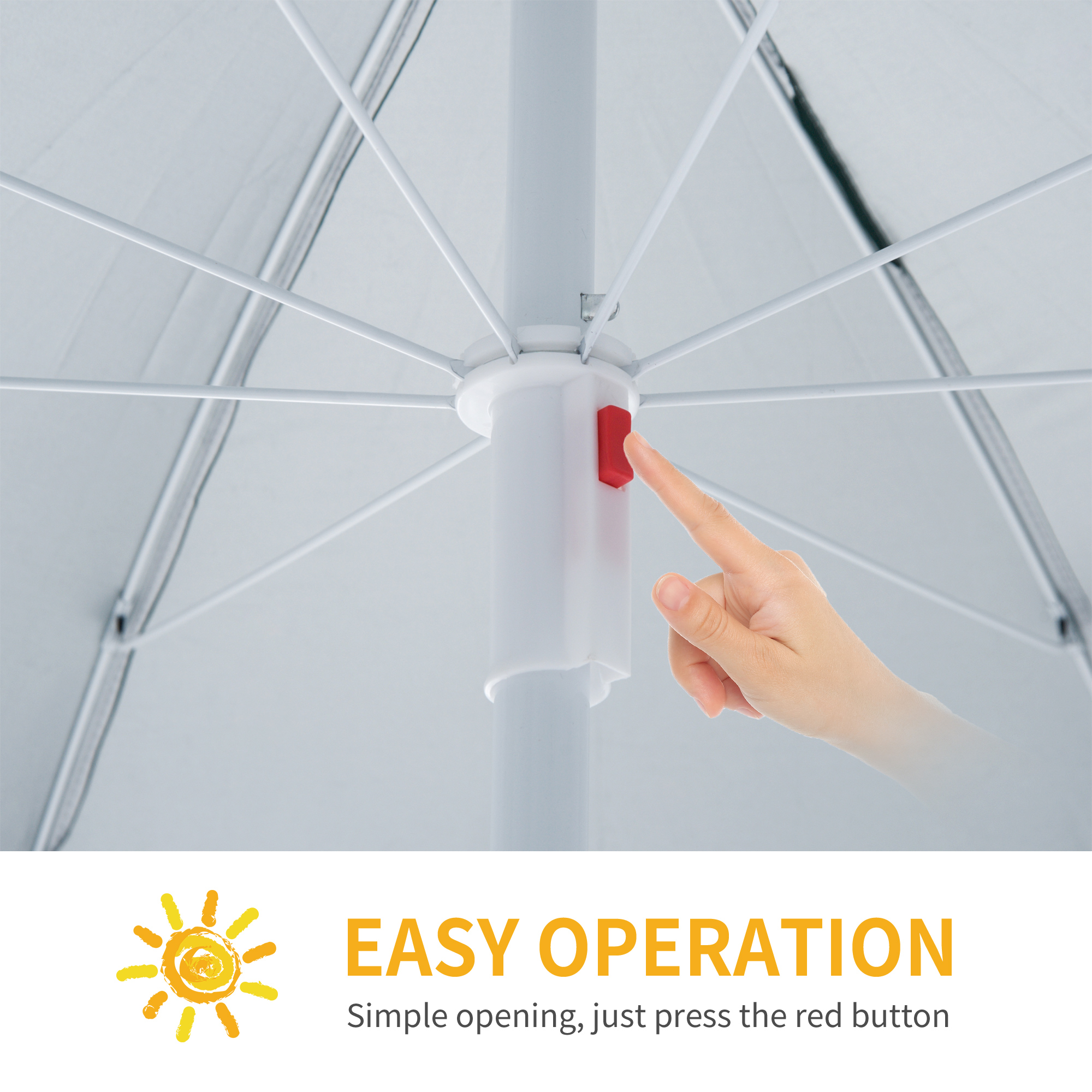 Outsunny 88" Arc 2.2M Fishing Umbrella Beach Parasol with Sides Brolly Shelter Canopy Shade with FREE Carry Bag Blue 5
