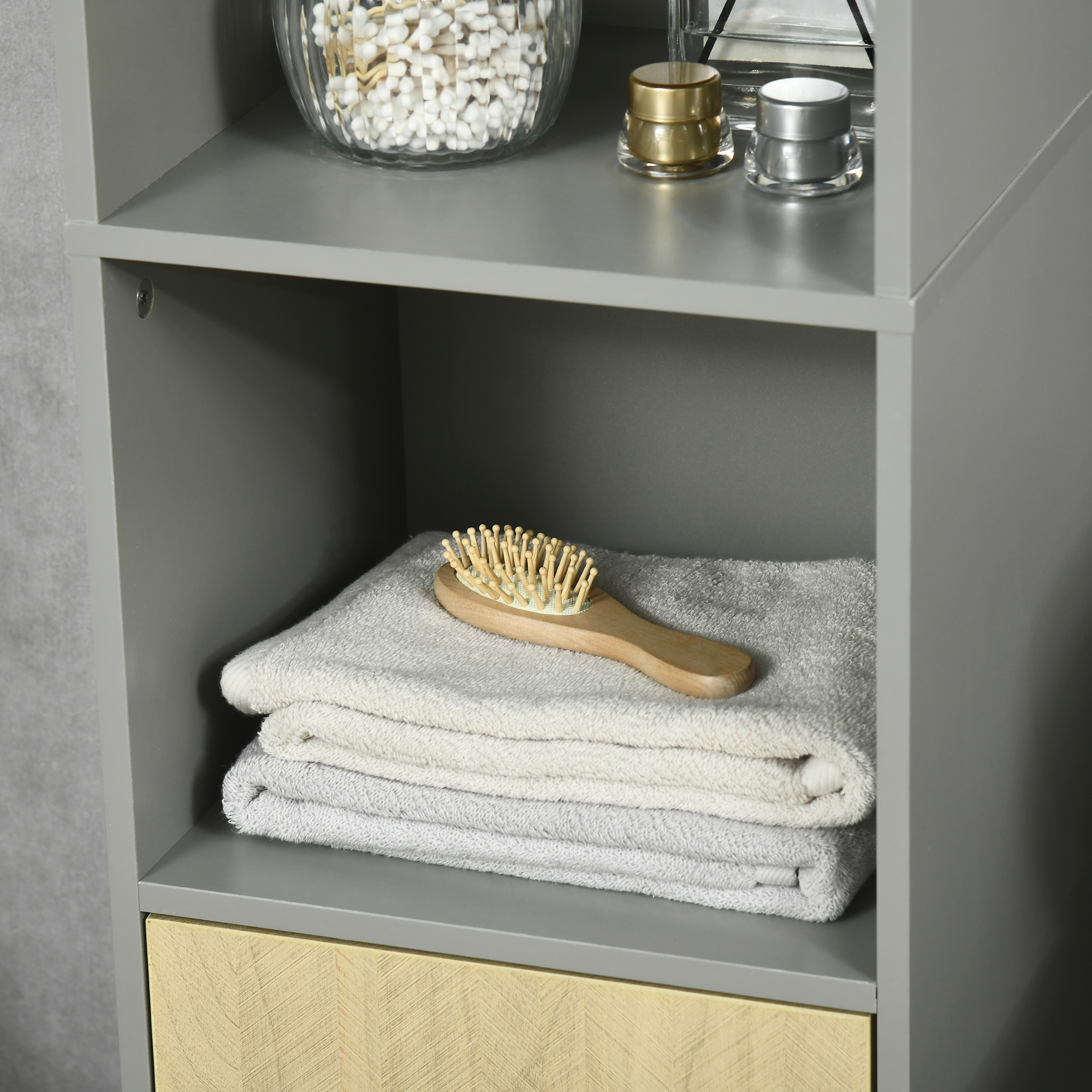 kleankin Freestanding Bathroom Storage, Tall Bathroom Cabinet with Door and Adjustable Shelves, 31.4x30x165cm 8