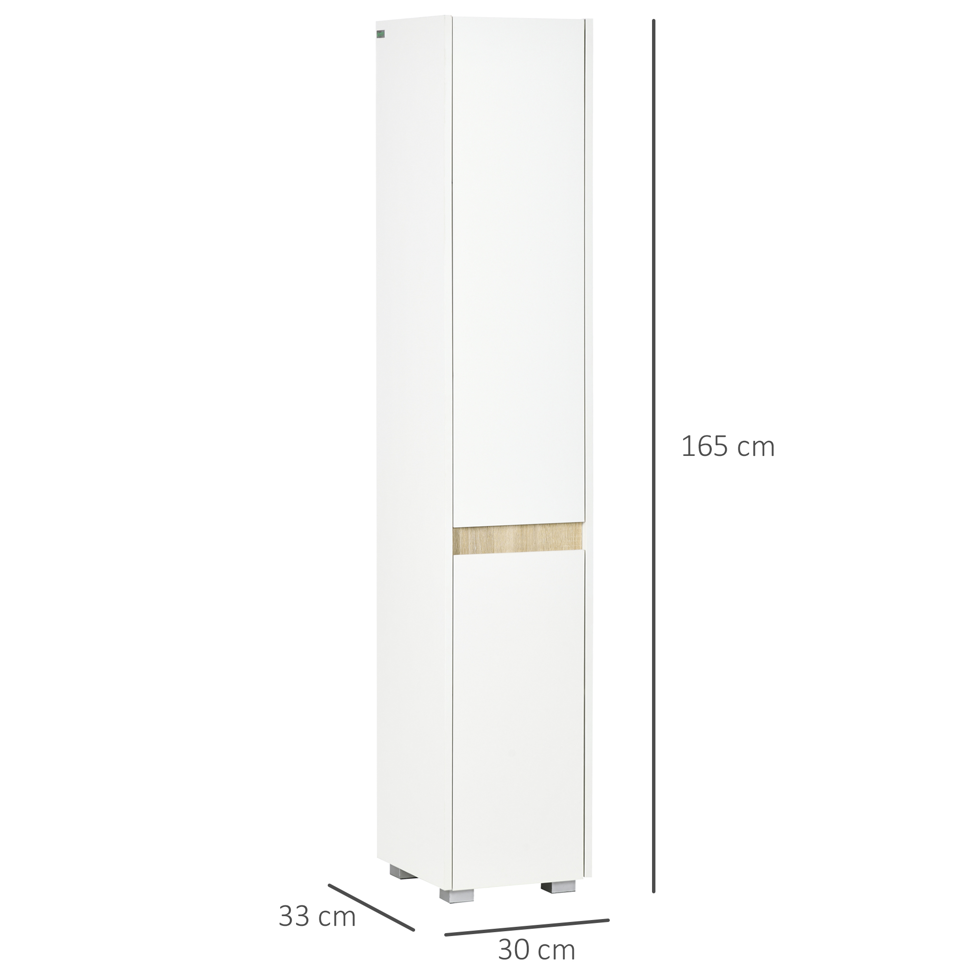 kleankin Tall Bathroom Cabinet with Adjustable Shelves, 5-Tier Modern Freestanding Tallboy with Storage Cabinets, White 3