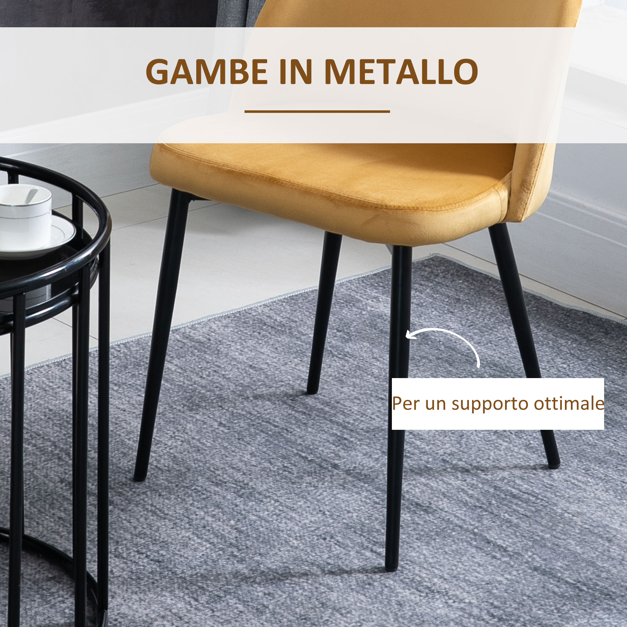 Homcom Set 2 Sedie Per Sala Da Pranzo Imbottite, Poltroncine Dal Design