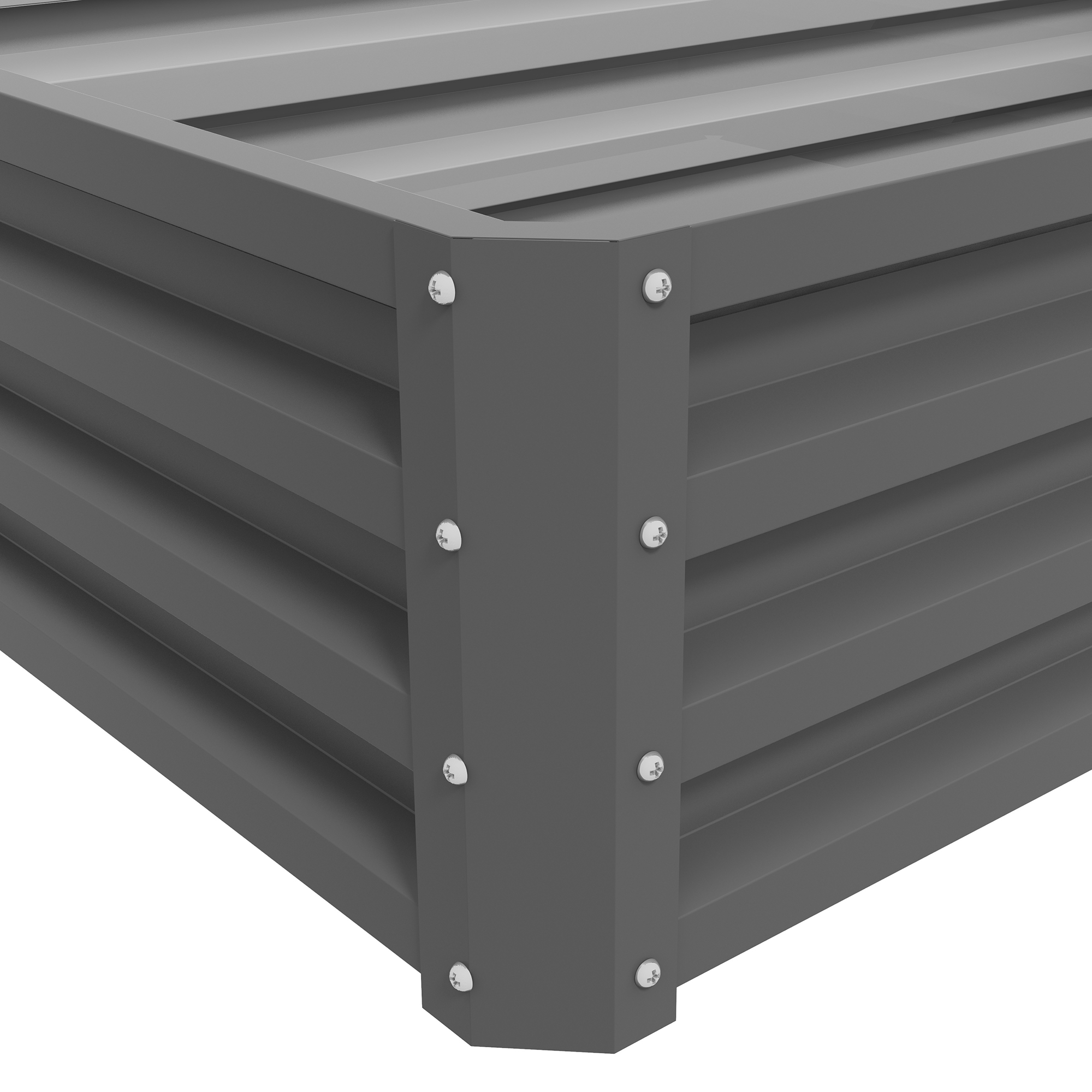 Outsunny Rectangle Raised Garden Bed Box with Weatherized Steel Frame for Vegetables, Flowers, & Herbs, 120 cm x 60 cm x 30.5 cm, Light Grey 8