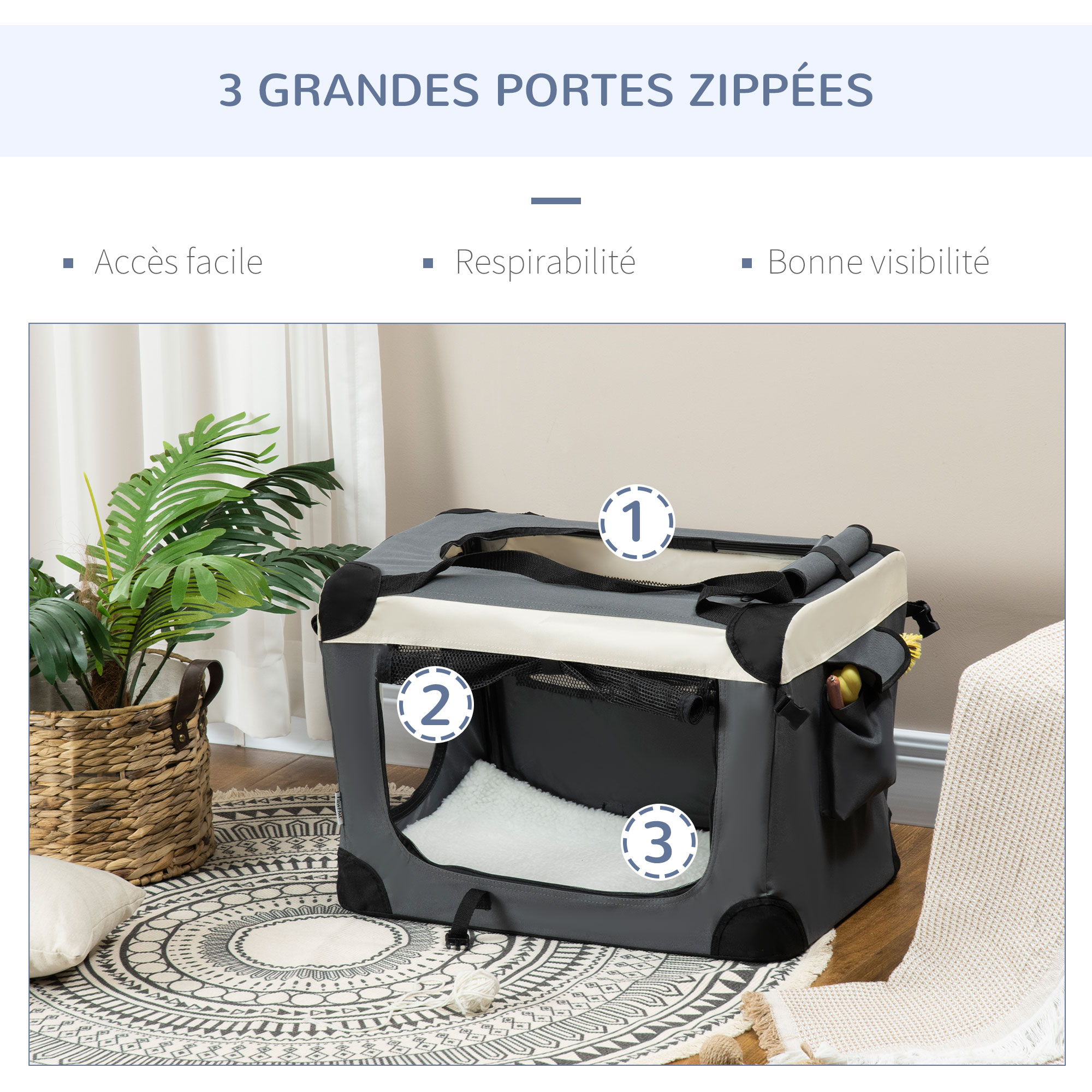 PawHut Siège Auto pour Petits Chiens avec Laisse Crème | France PawHut Siège Auto pour Petits Chiens avec Laisse Crème | France