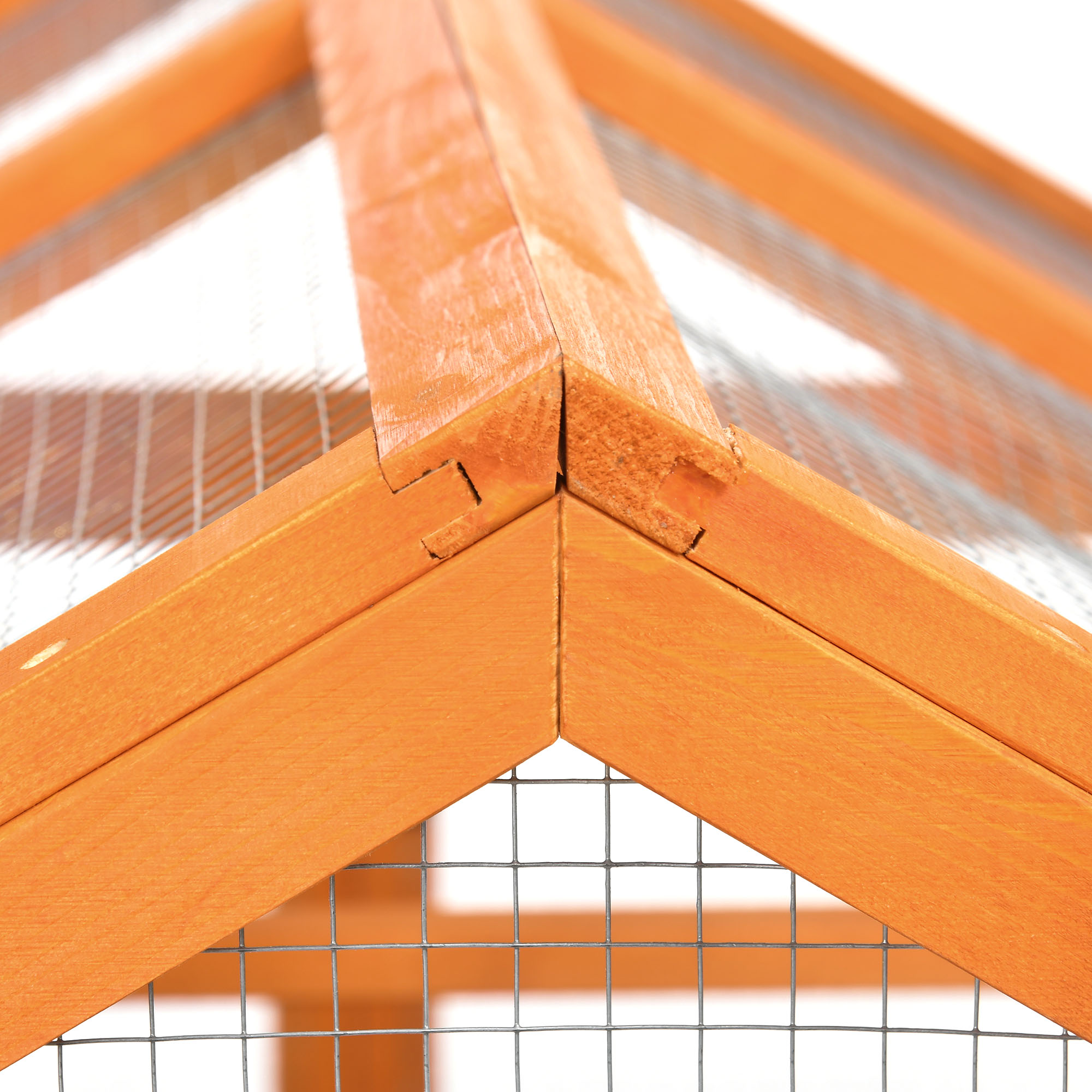 PawHut Large Chicken Run, Wooden Chicken coop, with Combinable Design Wood Effect 8