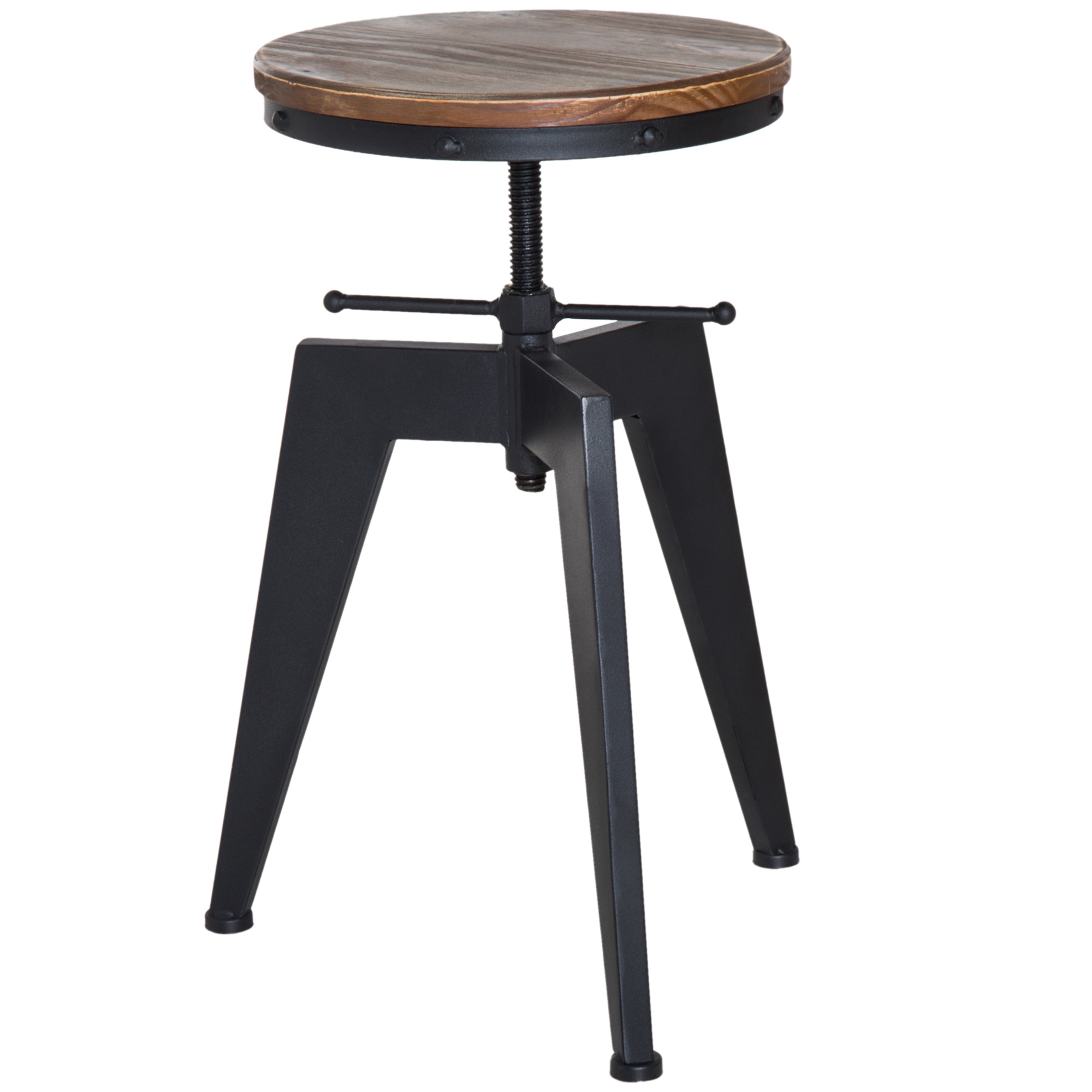 Sgabello da bar design industriale in acciaio metallo Sora
