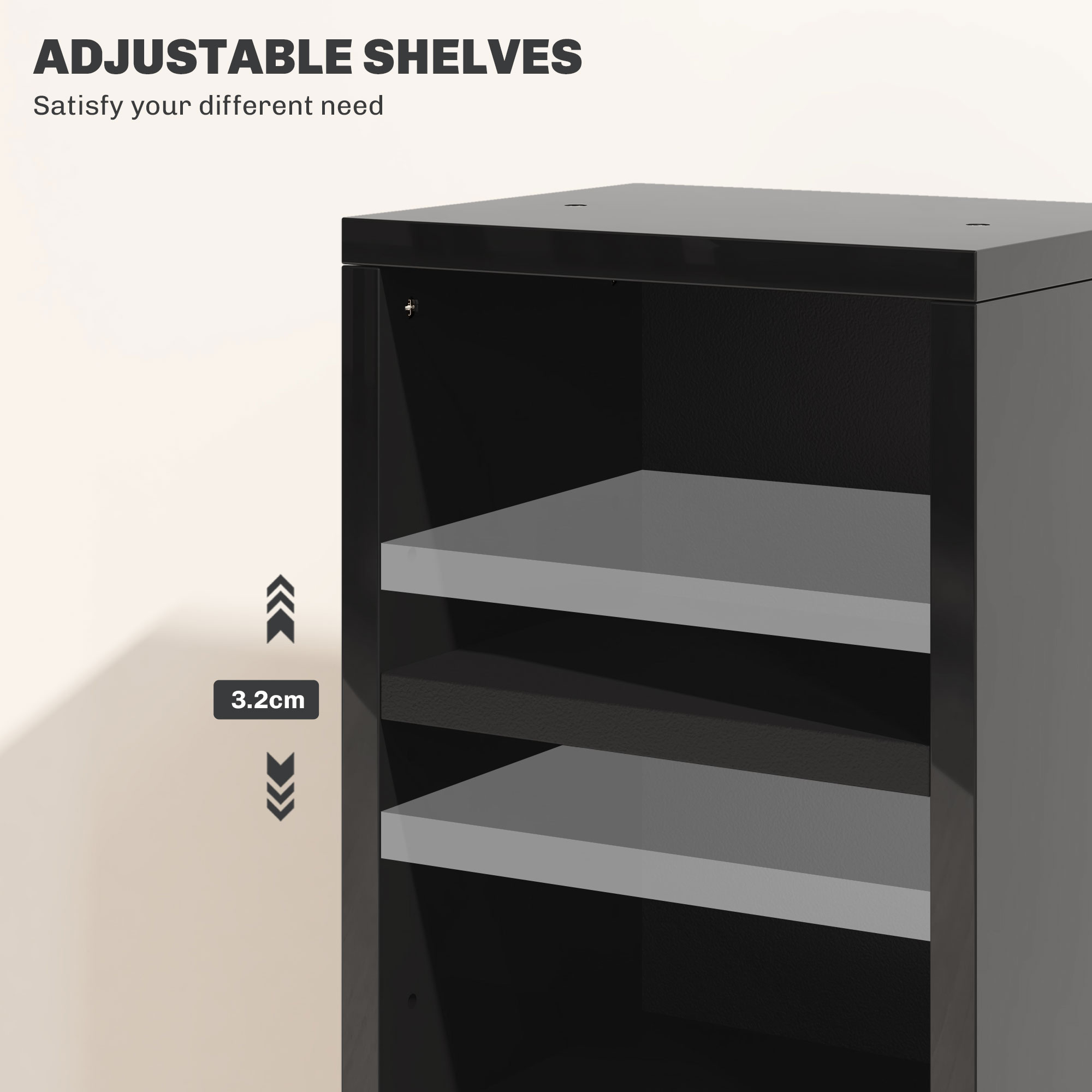 HOMCOM Set of Two 102 CD Storage Units High Gloss Black 6