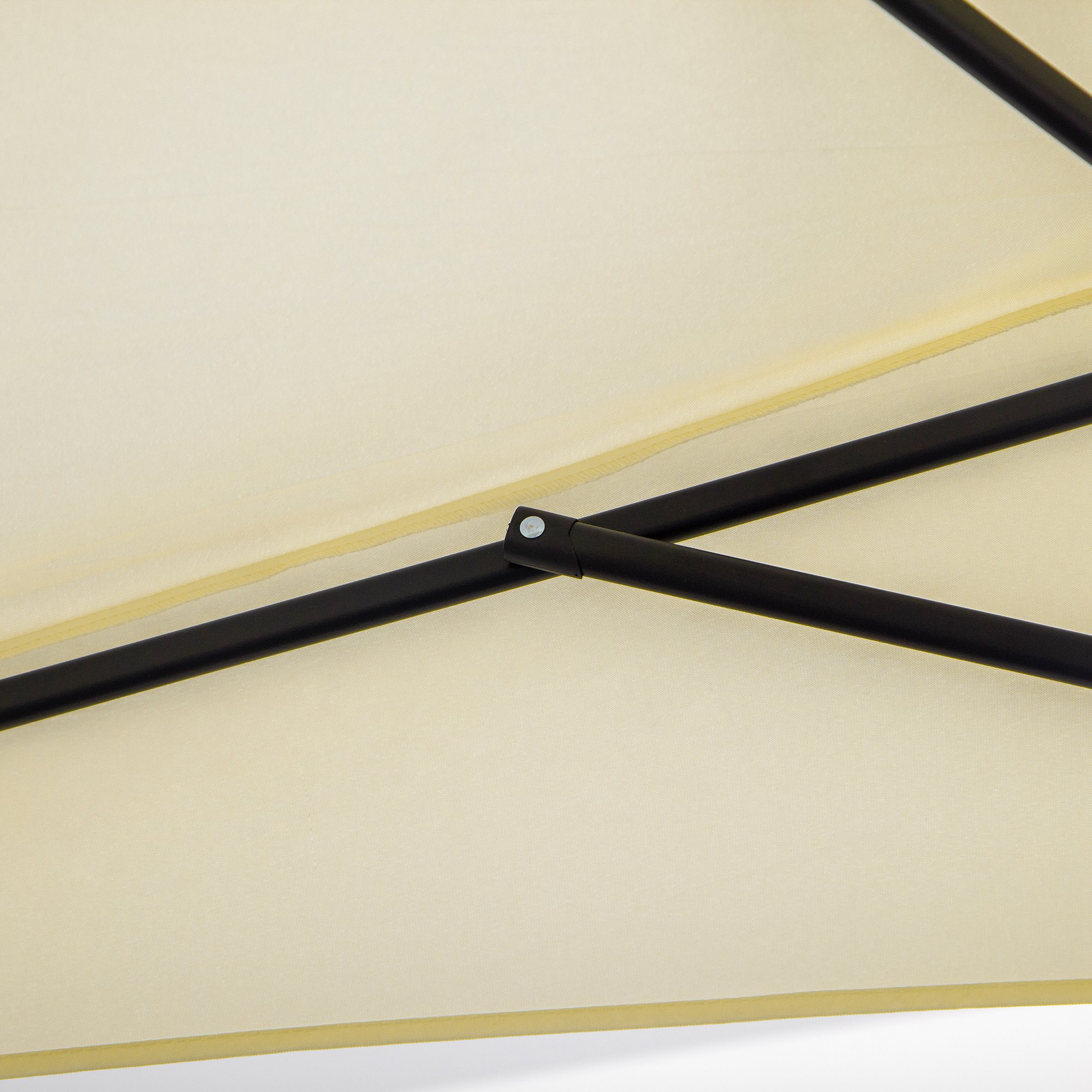 Ombrellone A Mezzaluna Da Parete Outsunny 2.6x1.35 M - Con Apertura A Manovella, 5 Stecche, Colore Beige
