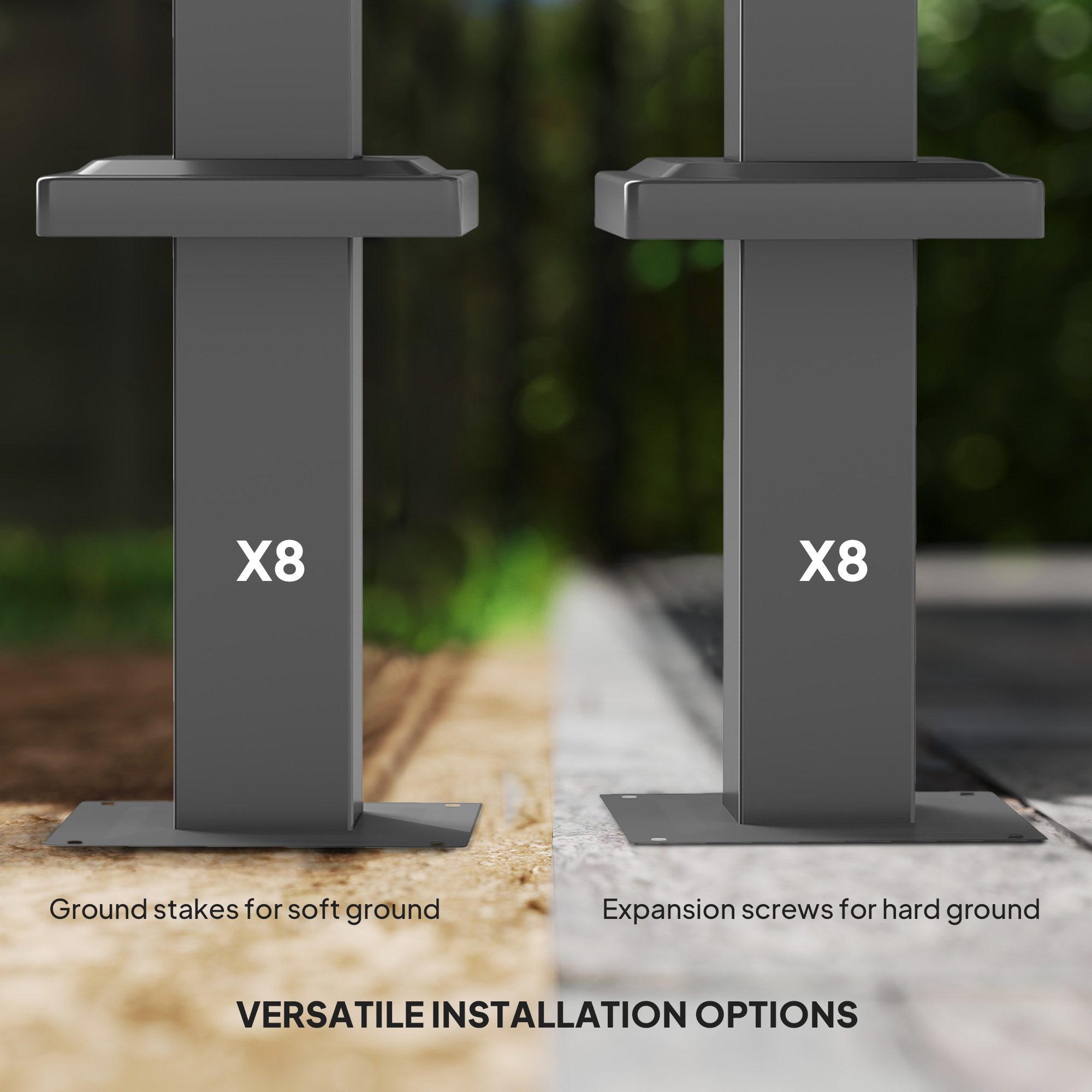 Outsunny 3 x 3m Retractable Roof Metal Pergola Grey 7