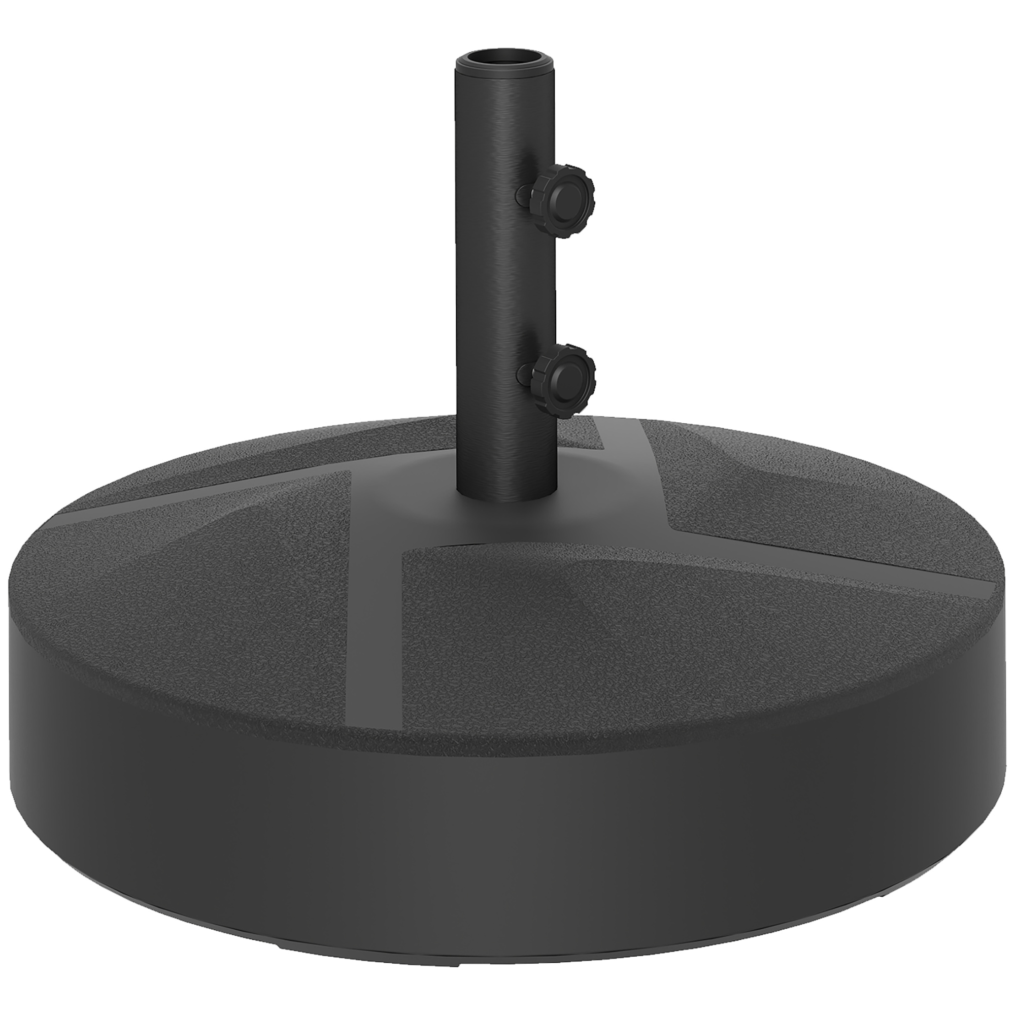 Outsunny Base para Sombrilla Rellenable con Arena o Agua Resistente de HDPE para Jardines y Espacios Exteriores Ø56x40 cm Negro