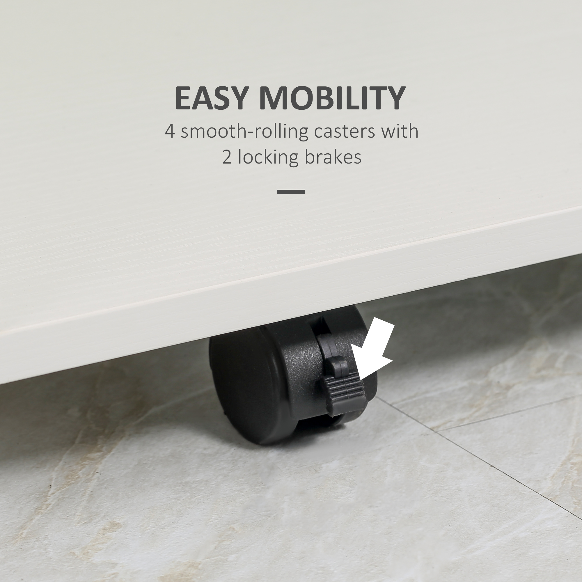 HOMCOM Multi-Storage Compact Work Desk, with Wheels White 5
