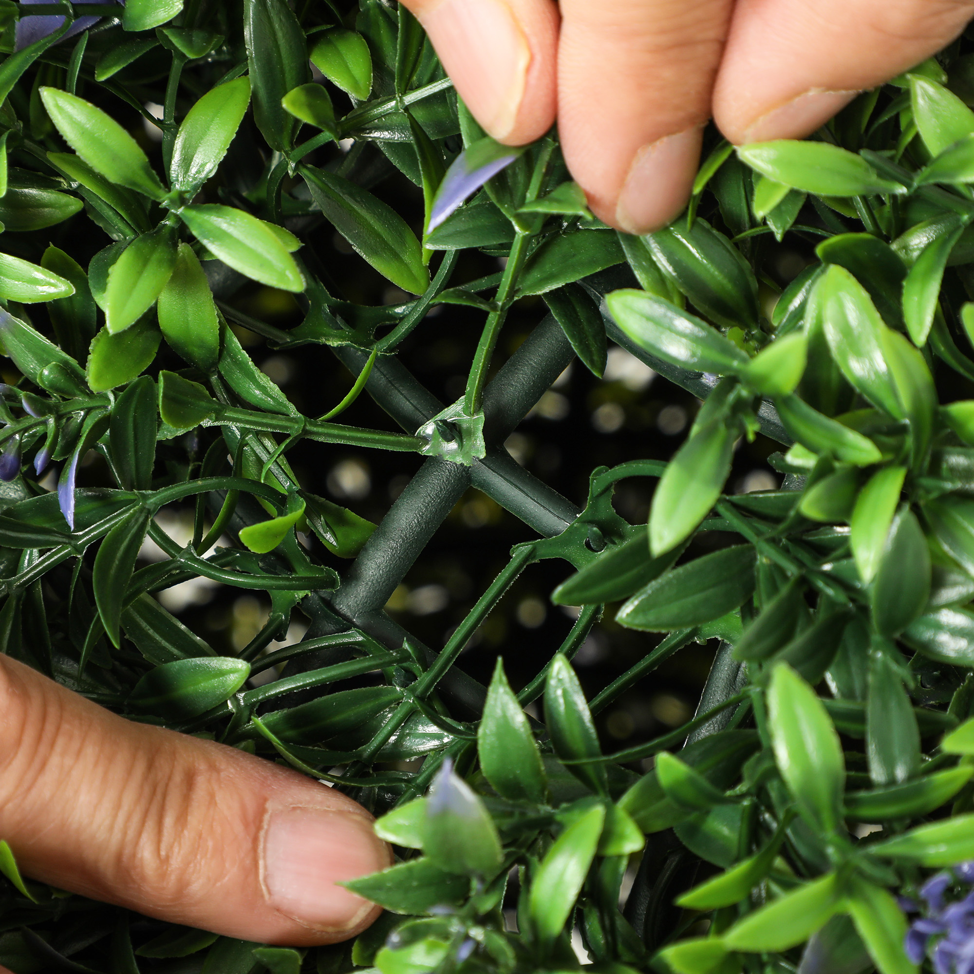  Set de 2 Plante Artificiale Sferice cu Flori de Lavanda, Ø42 cm, Violet [8]