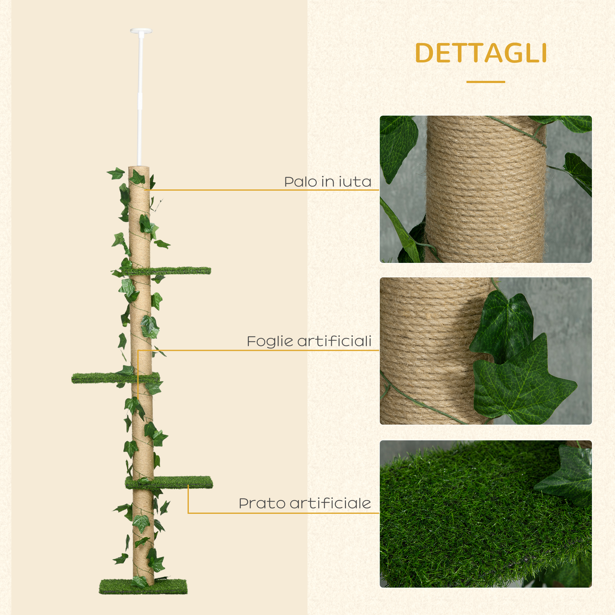 Tiragraffi A Soffitto, Tiragraffi Alto, Capsula Stanza, Amaca Per Gatti