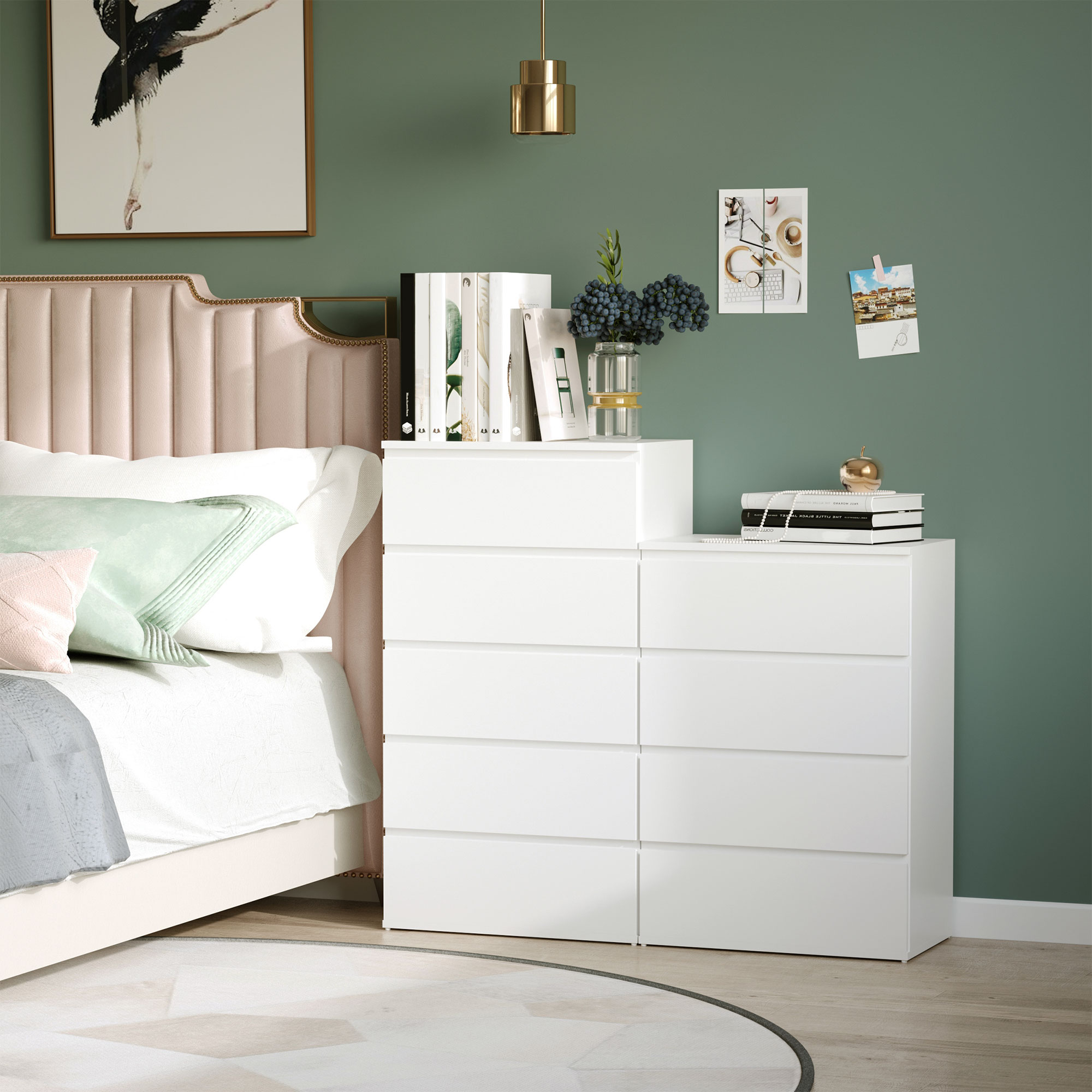 HOMCOM Chest of Drawers, 4-Drawer Storage Cabinets, Modern Dresser, Storage Drawer Unit for Bedroom 8