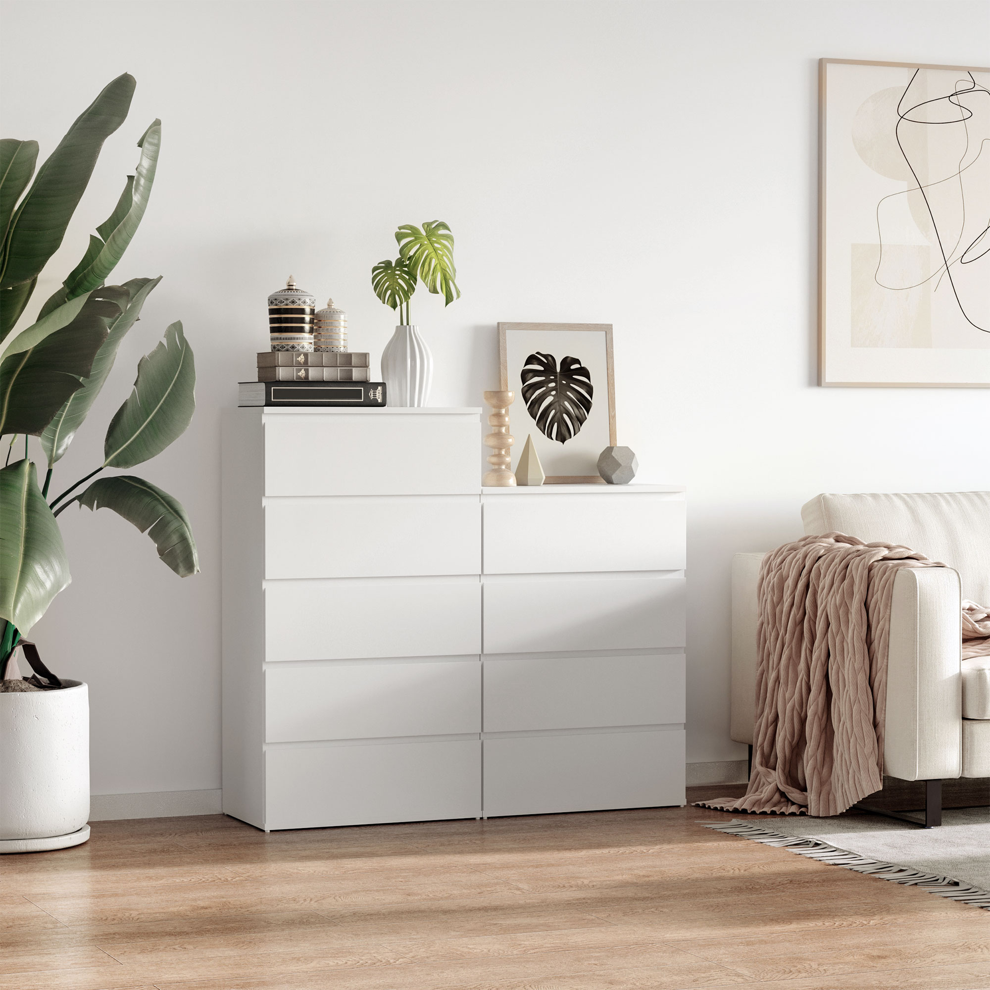 HOMCOM Chest of Drawers, 4-Drawer Storage Cabinets, Modern Dresser, Storage Drawer Unit for Bedroom 9