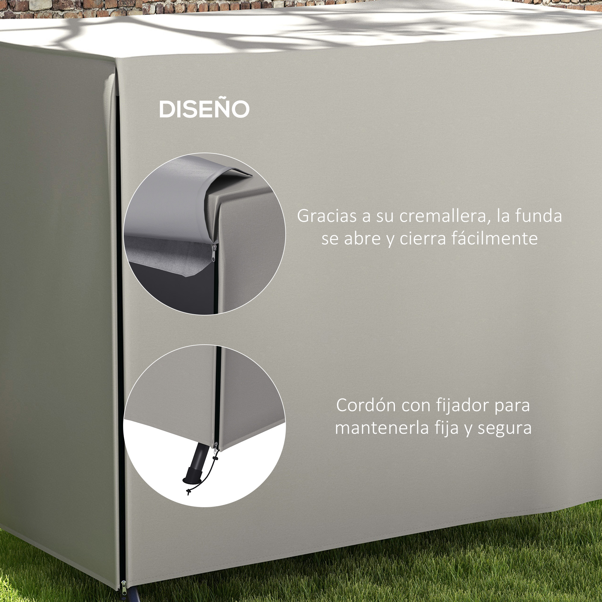 HOMIUSE Cubierta Para Muebles De Jardín Con 8 Ojales, 200 X 160 X