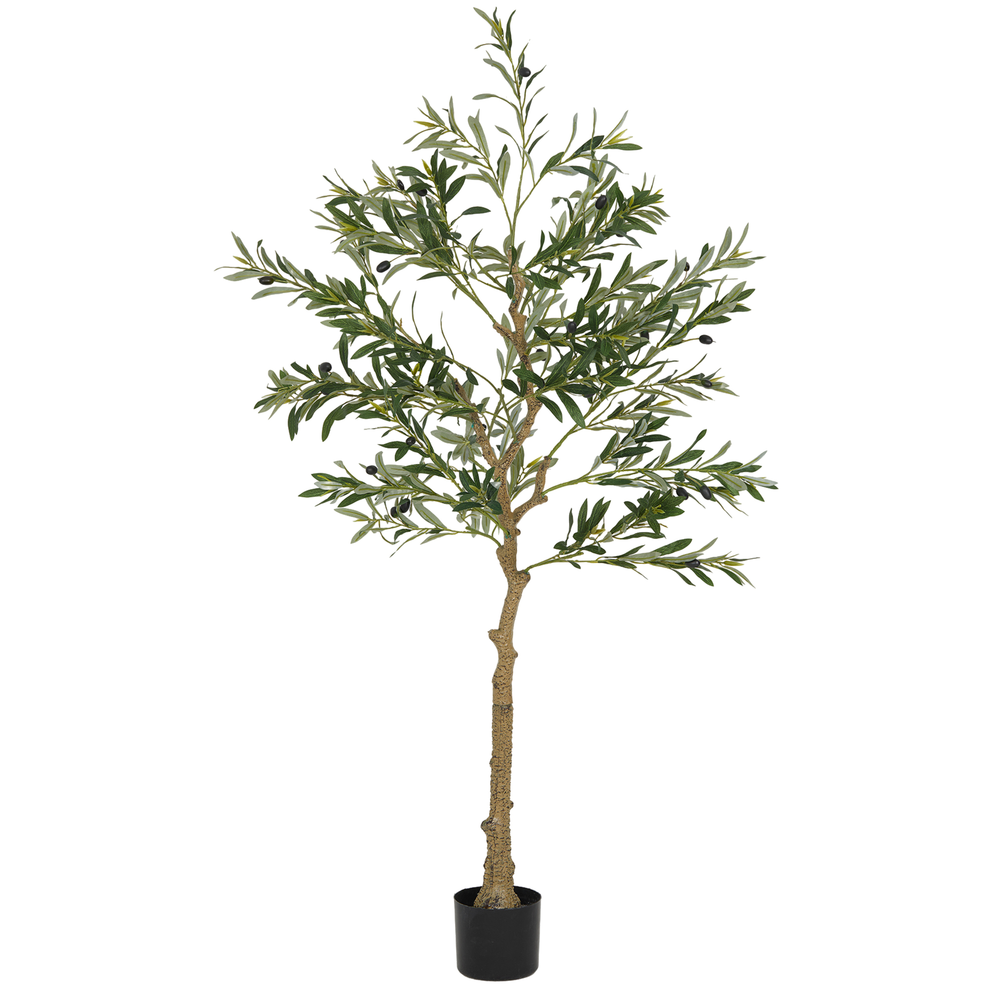 HOMCOM Künstlicher Olivenbaum groß 150 cm Kunstpflanze, Plastik Künstliche günstig online kaufen