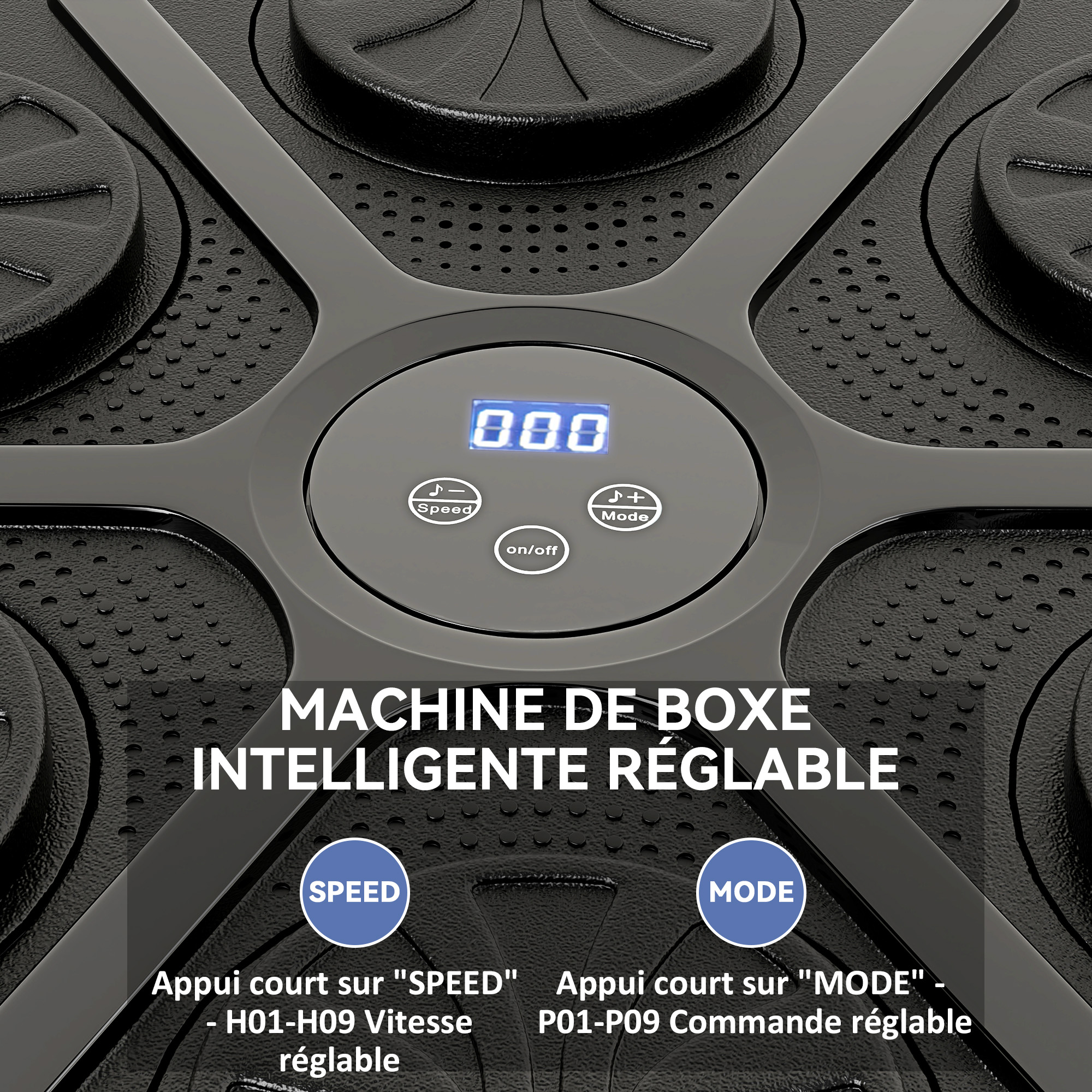Machine De Boxe Musicale EagerMinds – Bluetooth, 3 Vitesses Et 3 Modes, LED, Avec Gants, Pour Enfants, Fixation Murale Sans Perçage