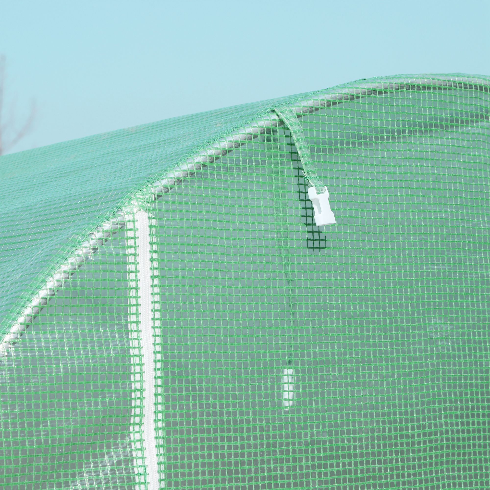 Serre Tunnel Outsunny 500x200x205cm | 10m² Avec Porte Et 8 Fenêtres, Couverture PE 140g/m² | Pour Cultiver Légumes Et Plantes