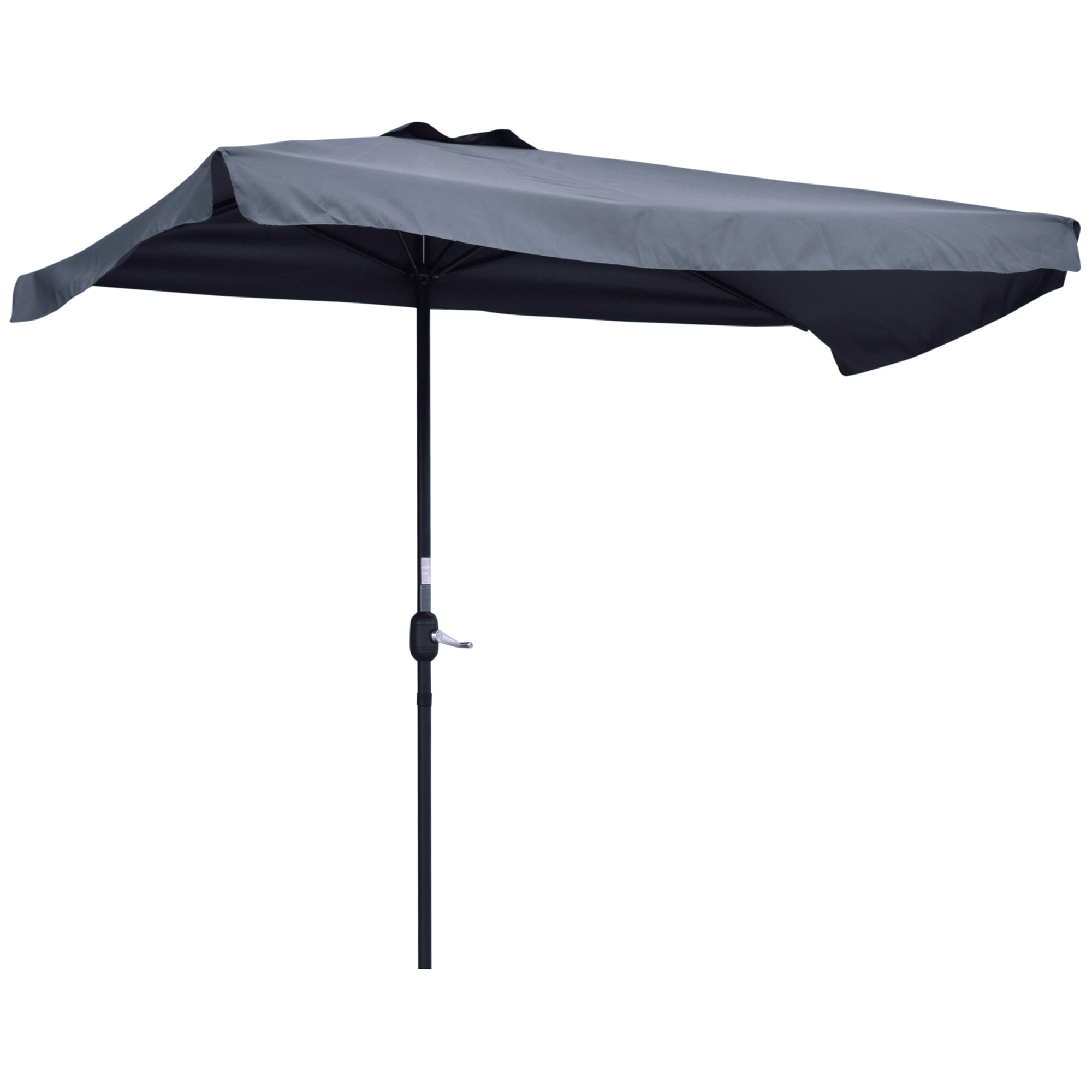 Outsunny Parasol para Pared 230x130x249 cm Sombrilla Rectangular con Manivela Protección UV Impermeable Gris Oscuro