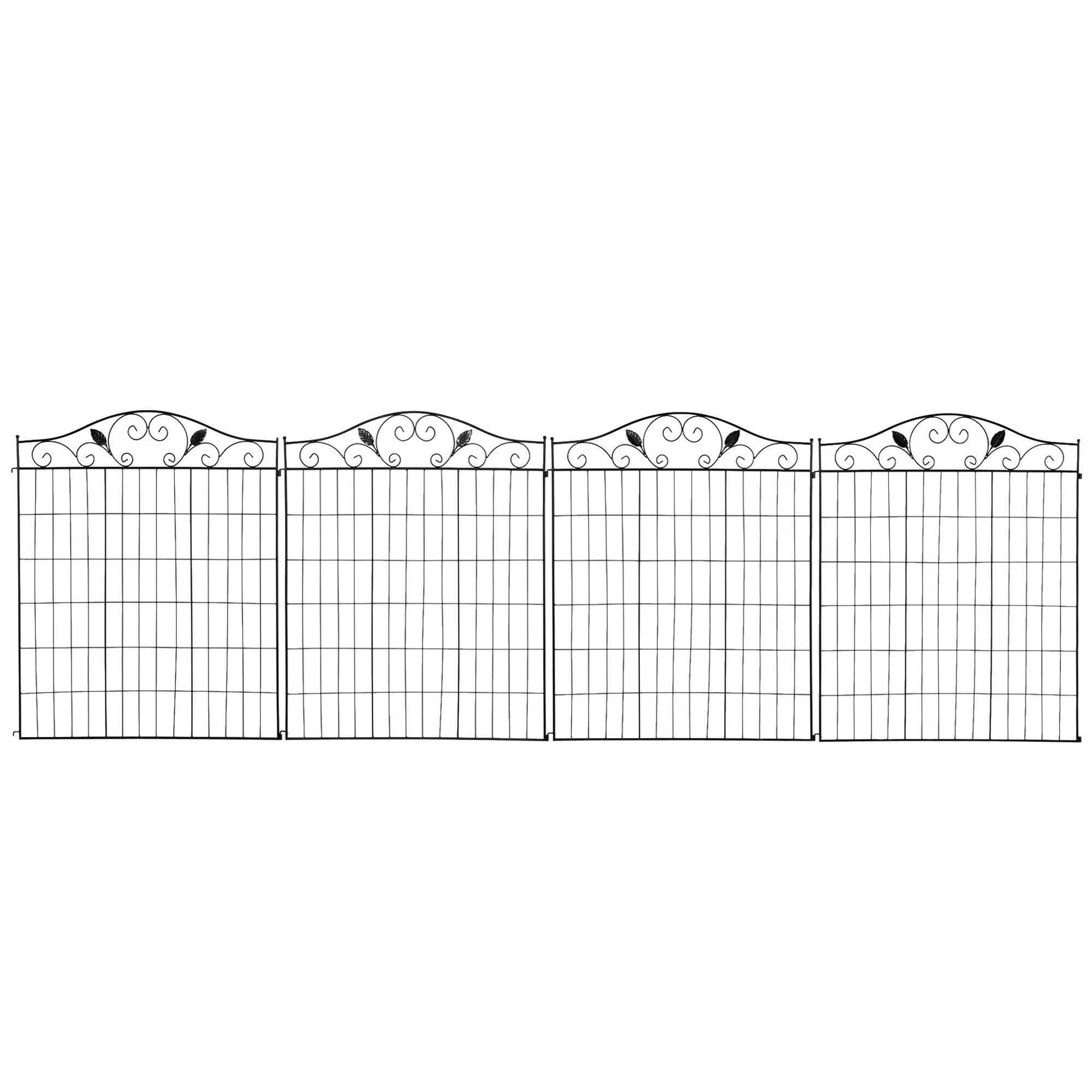 ⭐︎mnrnzn Outsunny Garden Decorative Fence 4 Panels 44in x 12ft Metal Wire