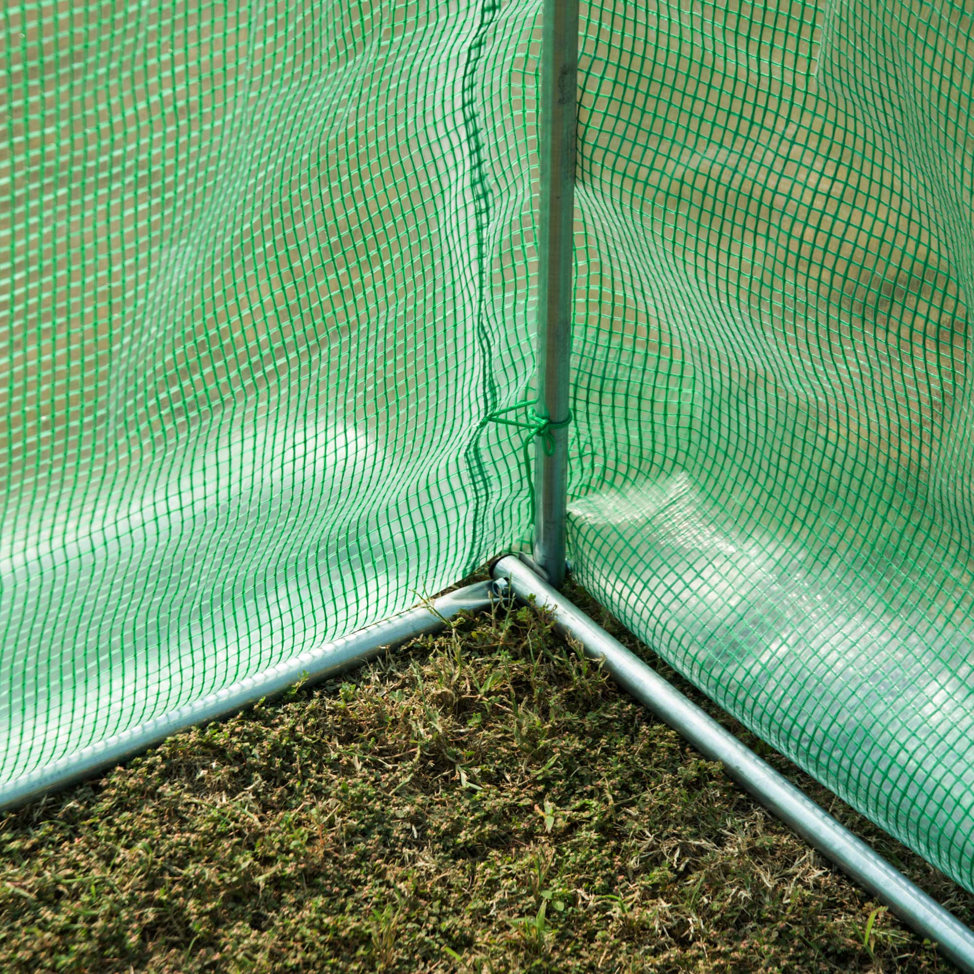 Outsunny Walk-in Polytunnel Greenhouse, Outdoor Garden Tunnel Greenhouse Tent with Zipped Roll-Up Door and 8 Mesh Windows, 4 x 2M 9