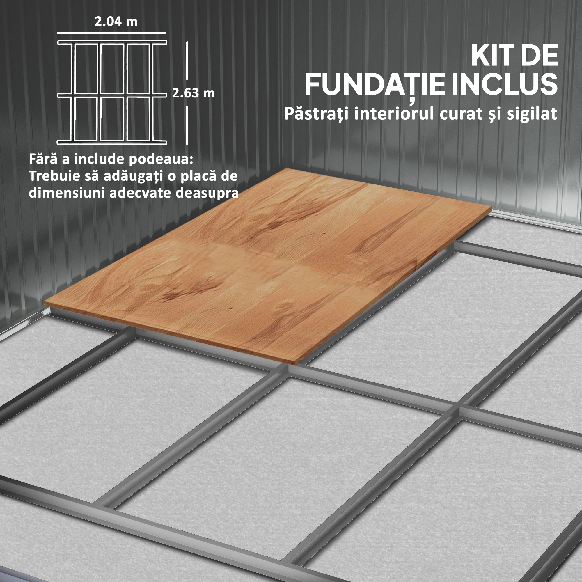  Magazie de Depozitare de 11 x 9 din Metal pentru Unelte de Gradina cu Usi Glisante Duble si 4 Orificii de Aerisire [5]