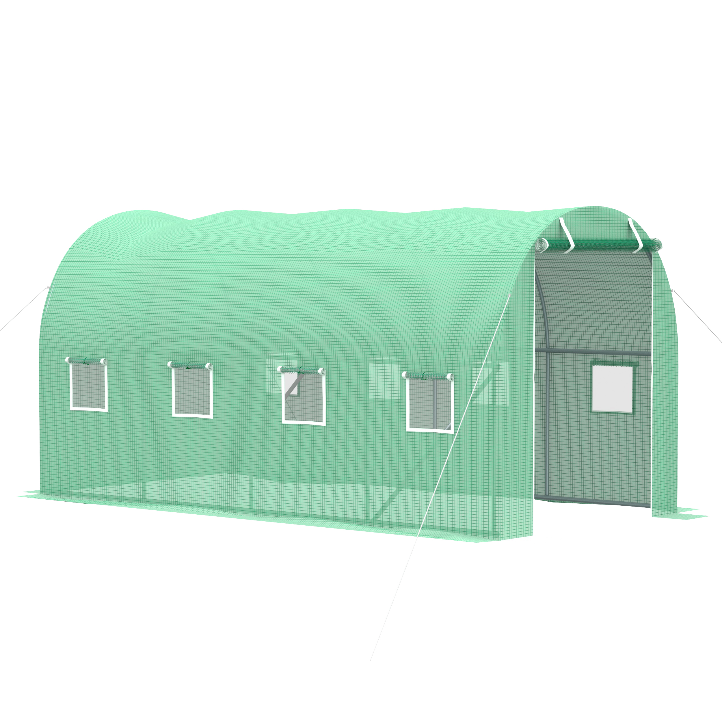 Product photograph of Outsunny 4x2 M Polytunnel Walk-in Greenhouse With Zip Door And Windows-green from Aosom UK