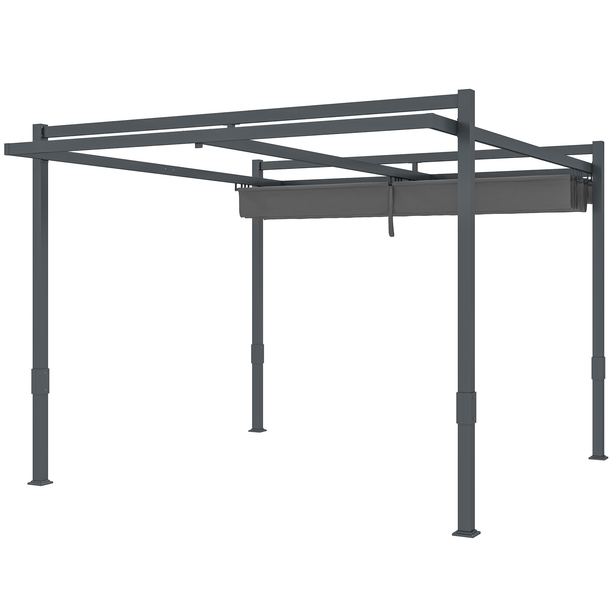 Outsunny Pergola Pavillon ca. 3,5x3m Aluminium Stabil winterfest Sonnenschu günstig online kaufen