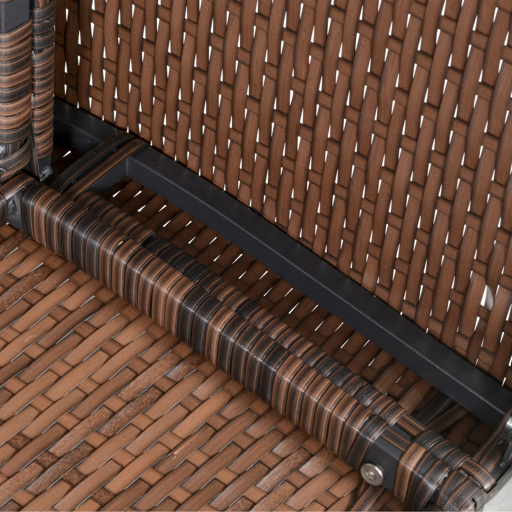 Outsunny Six-Piece Rattan Sofa Set, with Glass-Top Table Mixed Brown 9