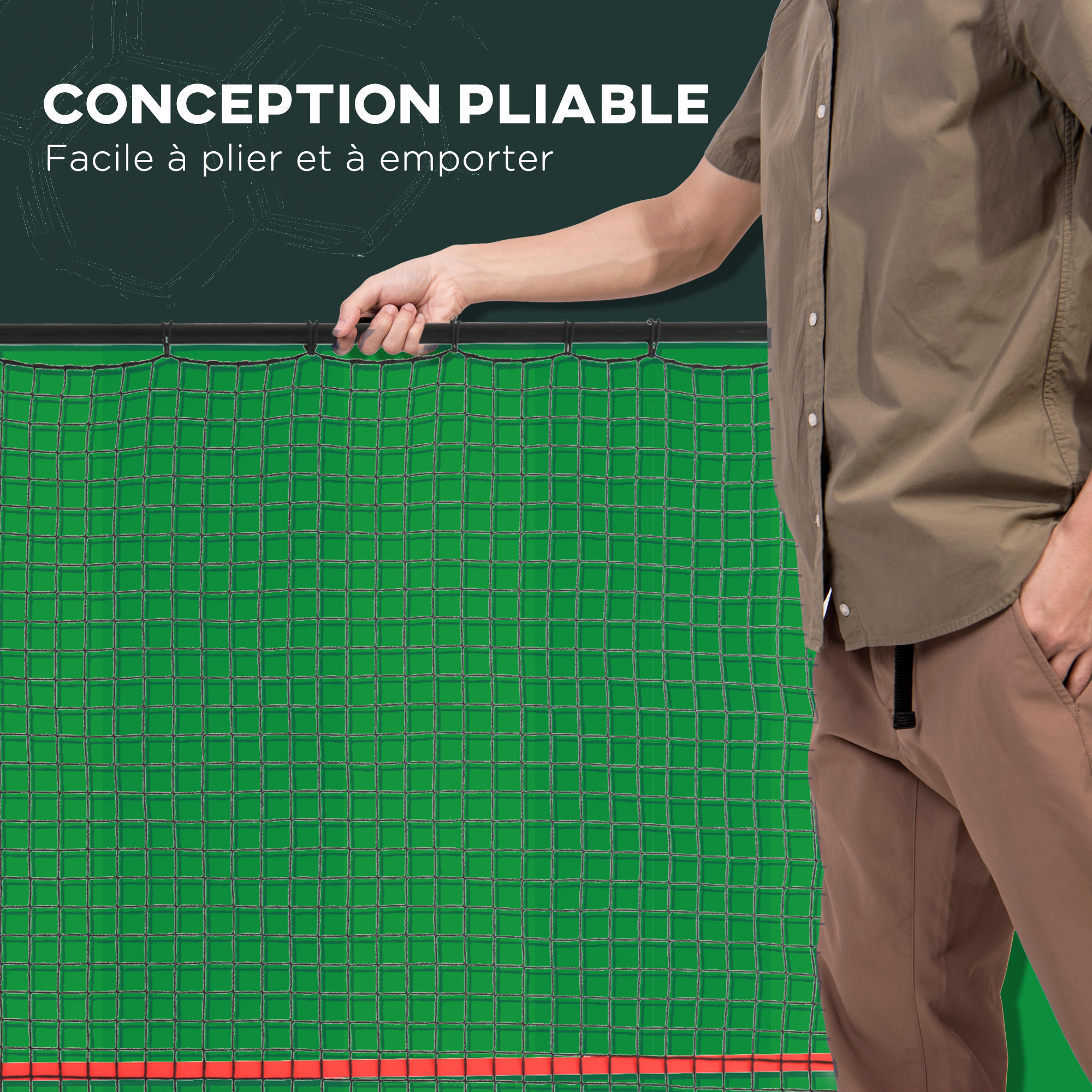 SPORTNOW Filet De Rebond De Football Pliable Rebondisseur Pour