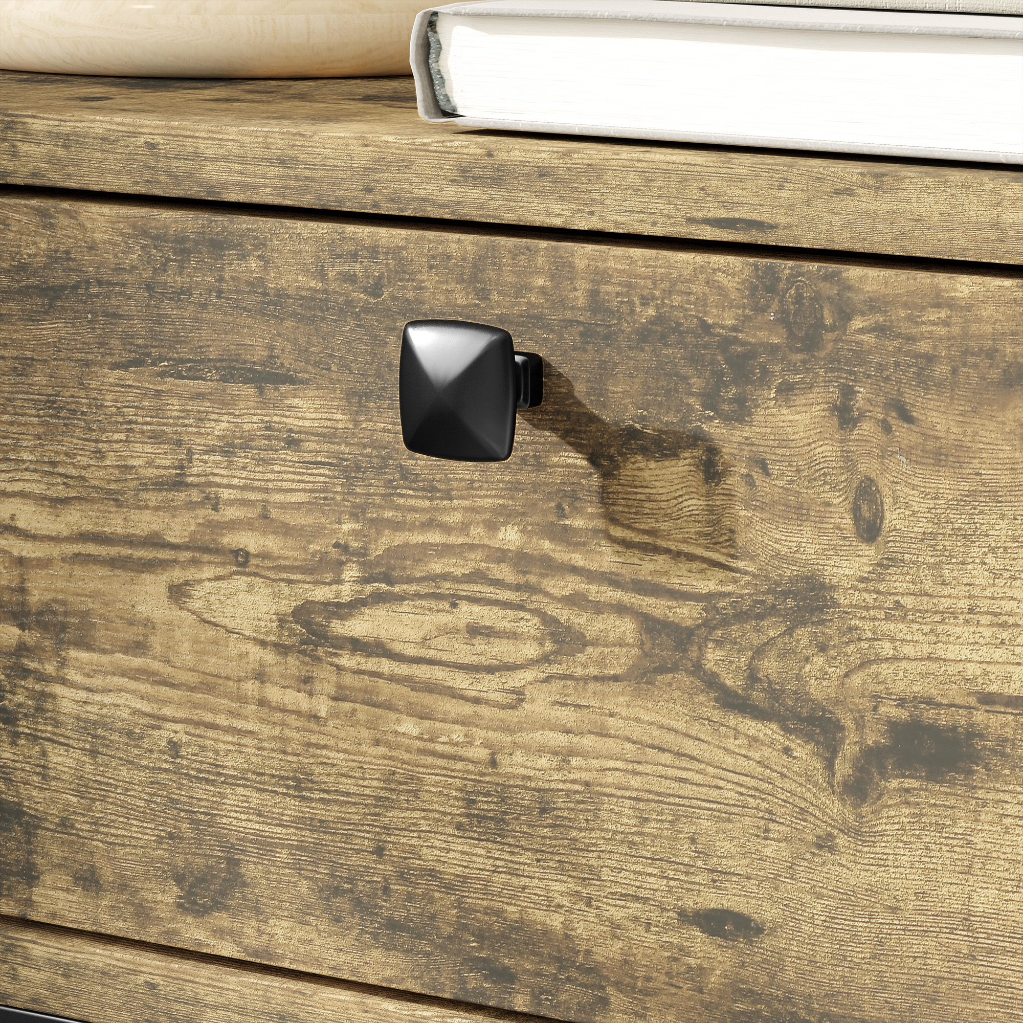  Masuta de Canapea cu Sertar si 2 Rafturi in Stil Industrial, din Lemn si Metal, 60x30x66.5 cm, Negru si Maro [7]