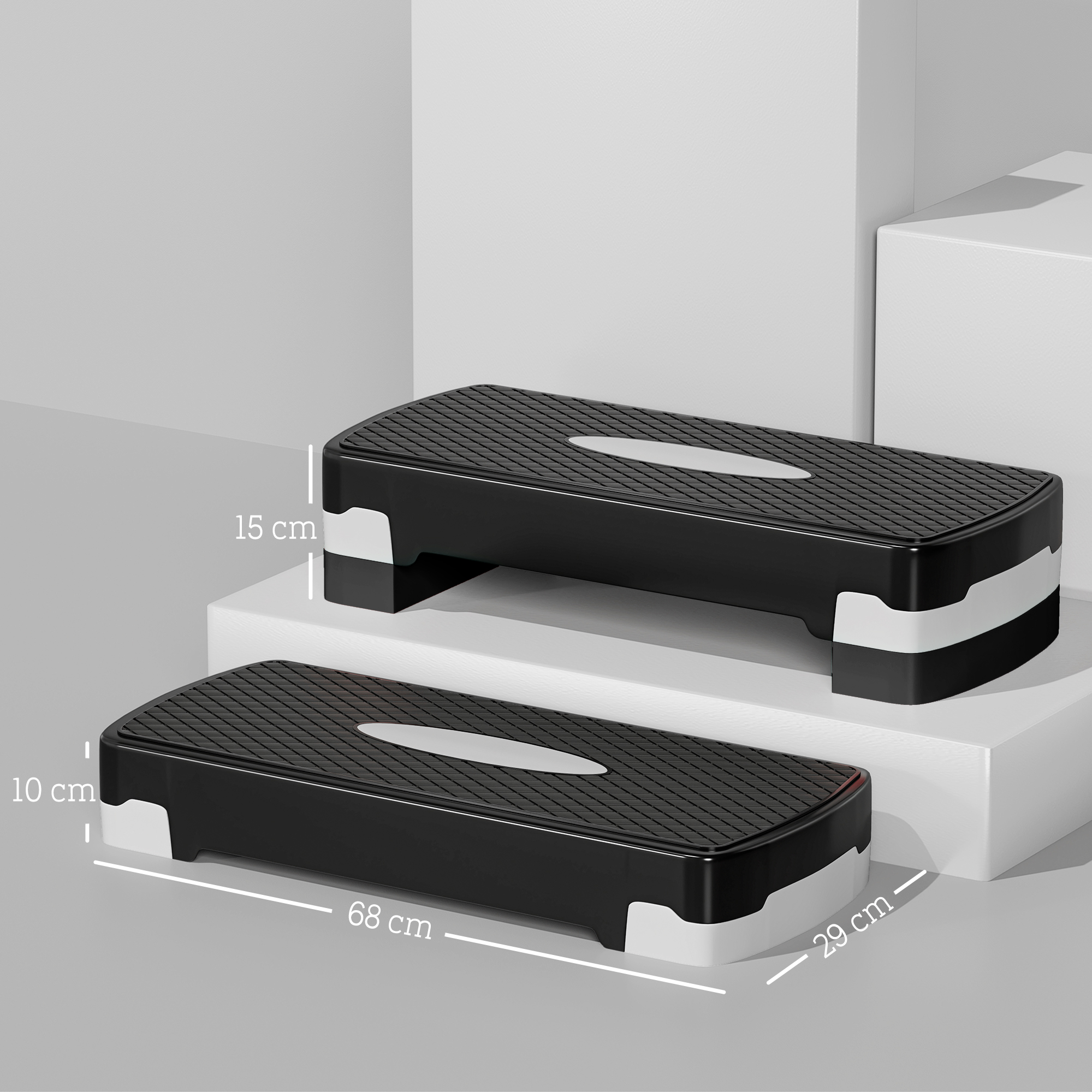 Step Fitness HOMCOM Per Aerobica - Stepper Regolabile 10-15 Cm, Portata 150 Kg, 68x29 Cm - Foto 14