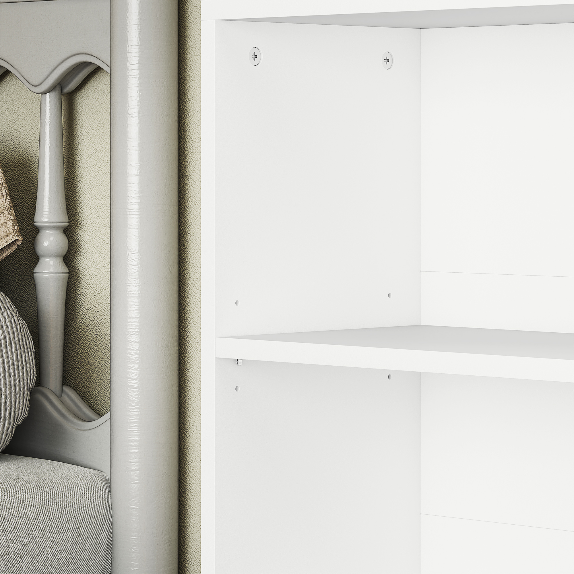 HOMCOM Six Shelf Bookcase White 9