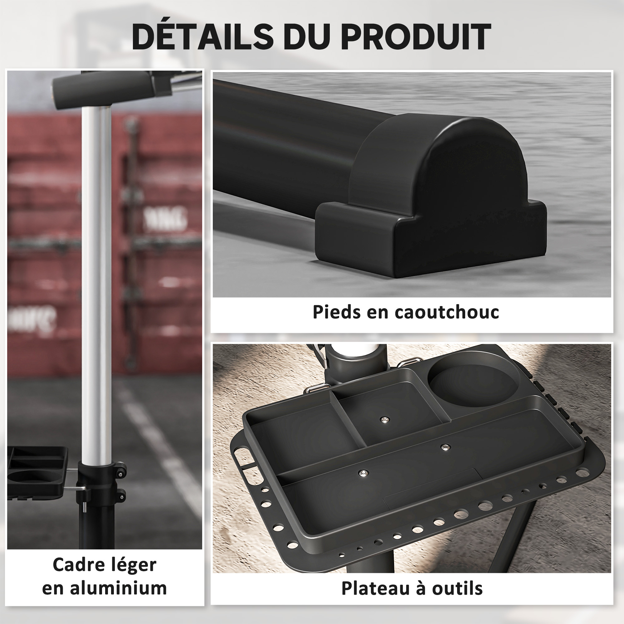 HOMCOM Pied d'atelier vélo pliable support de réparation de vélo HOMCOM Pied d'atelier vélo pliable support de réparation de vélo