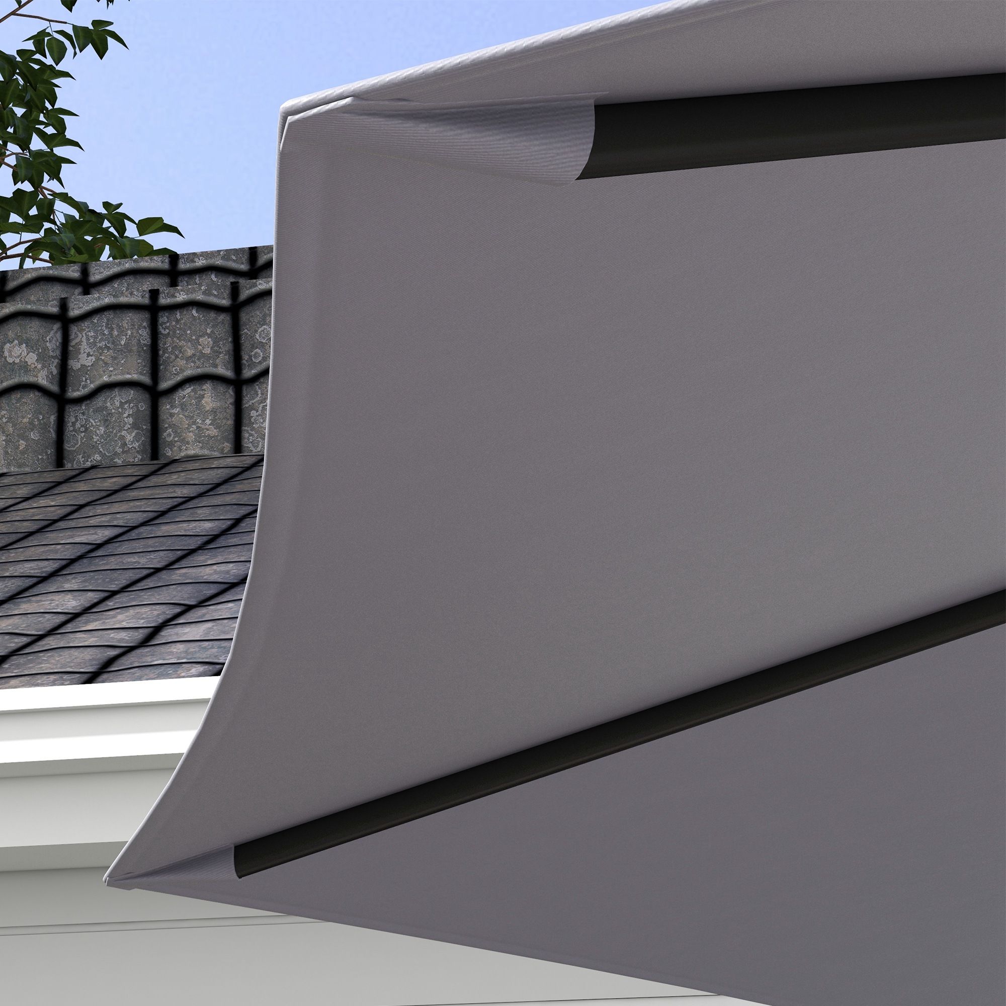 Outsunny Telo Ricambio Ombrellone 3x3 M | Anti-UV 30+ Con Ventilazione | Per Giardino E Spiaggia - Foto 2