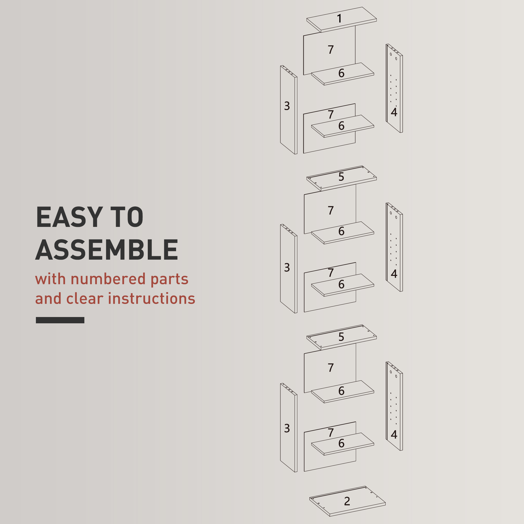 HOMCOM 260 Narrow CD Storage Unit Grey 7