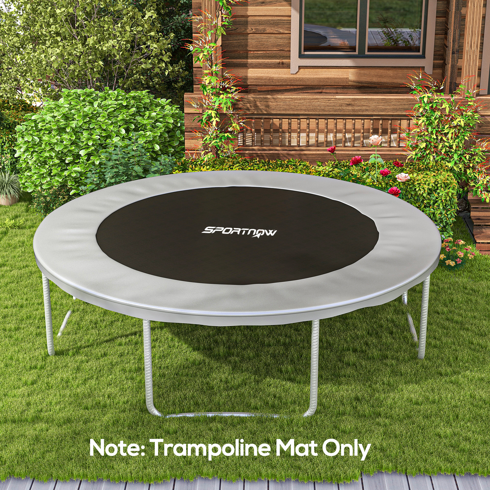 SPORTNOW Replacement Trampoline Mat with Spring Pull Tool, 72 V-Hooks, for 12ft Trampoline using 14cm Springs, Green 2
