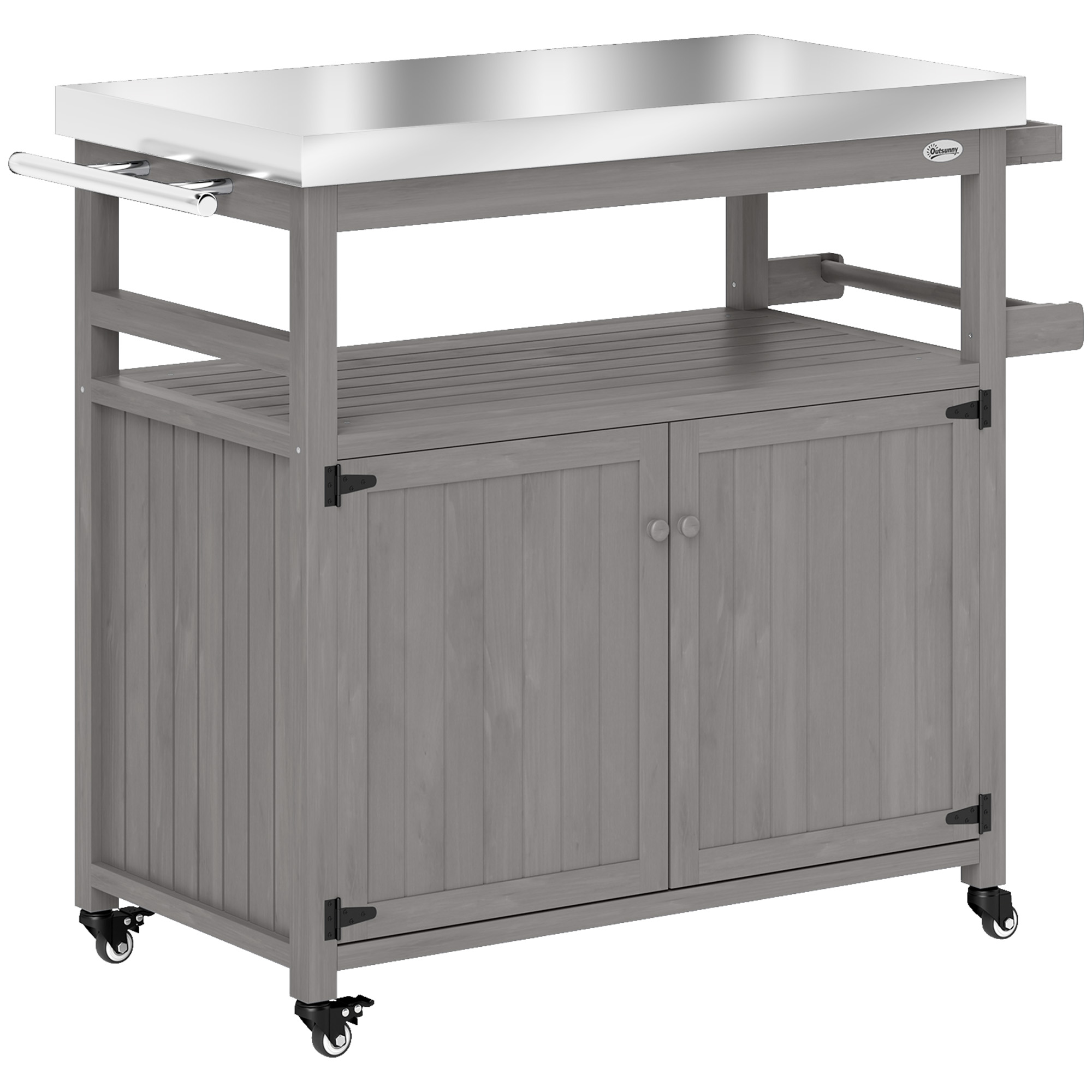 GOPLUS Cuisine d'Extérieur Evolutive Enfants en Bois avec Roues,avec