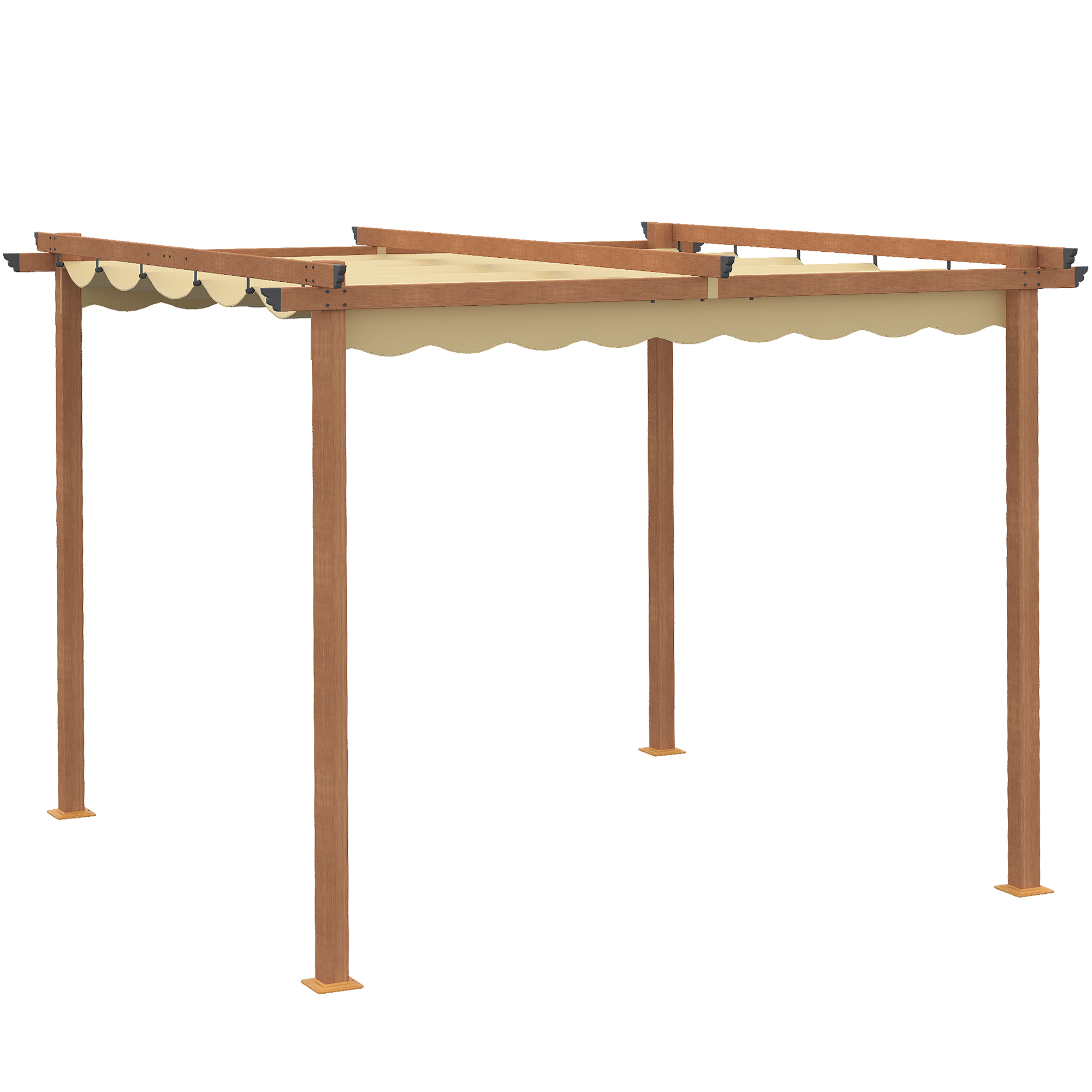 Outsunny Housse De Rechange Pergola 3x3m - Toile Gazebo Polyester Khaki Protection UV