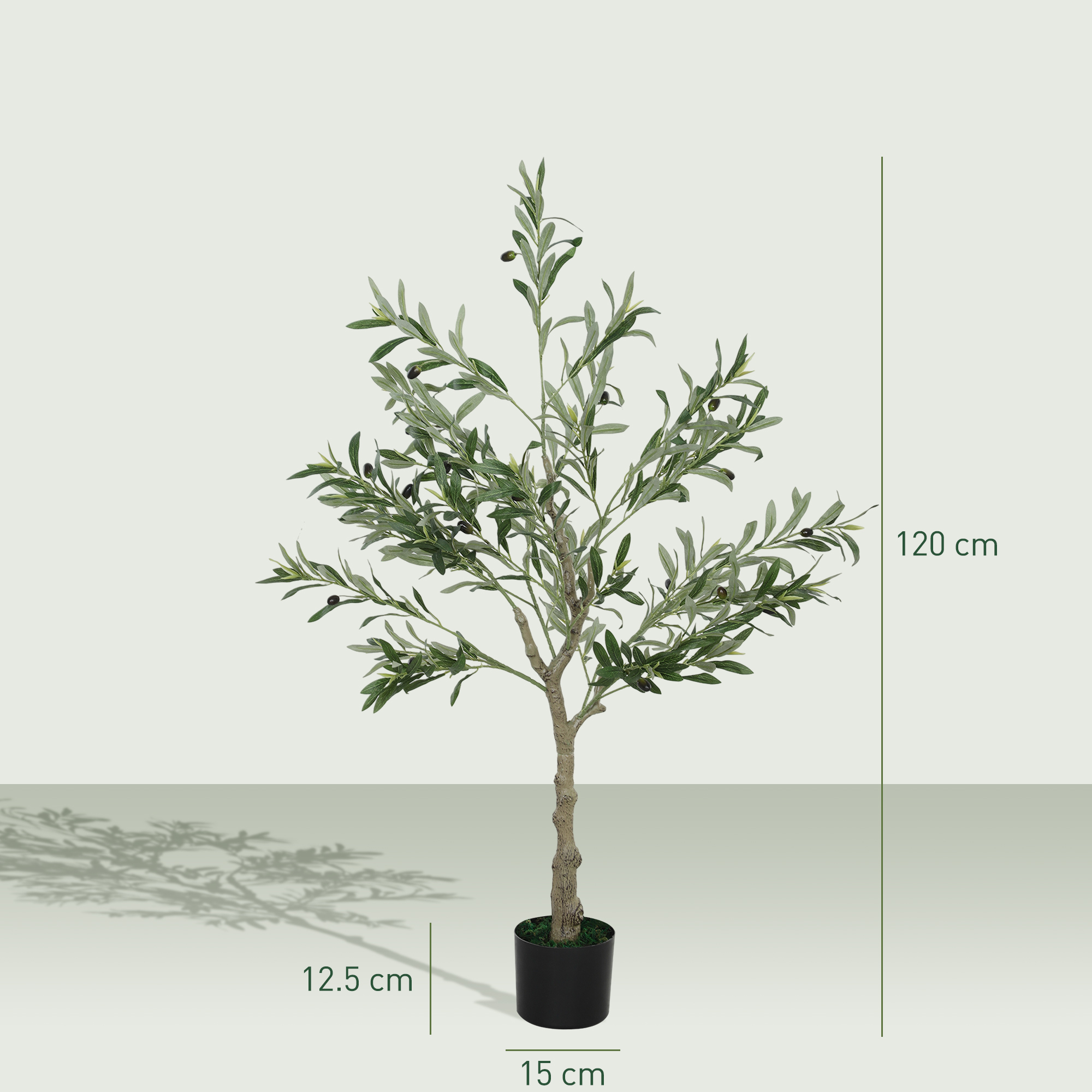 HOMCOM Silk Leaf Artificial Olive Trees 3